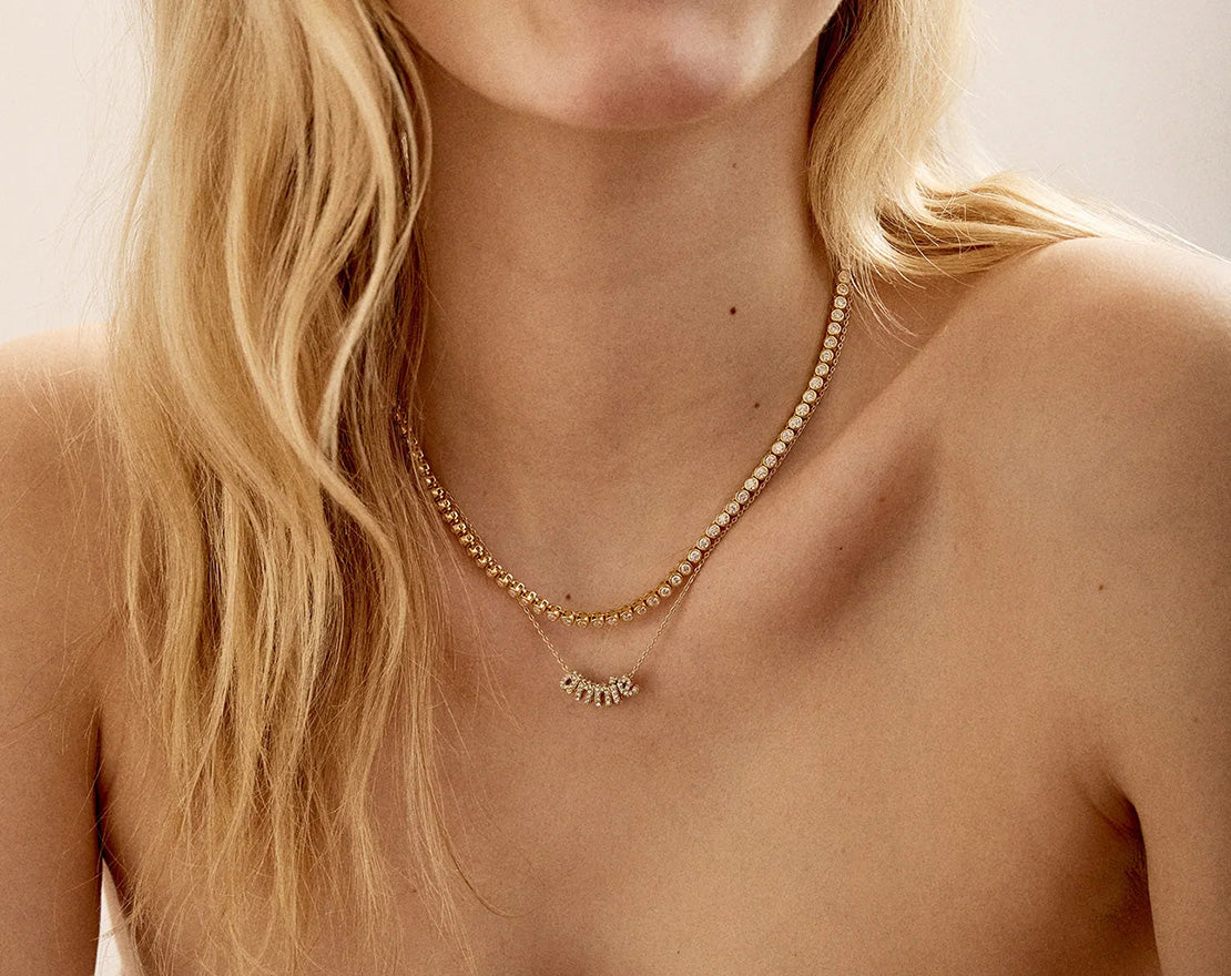 Bubble Letter Custom Necklace - Extra Small Bubble Letter-Blues Comming