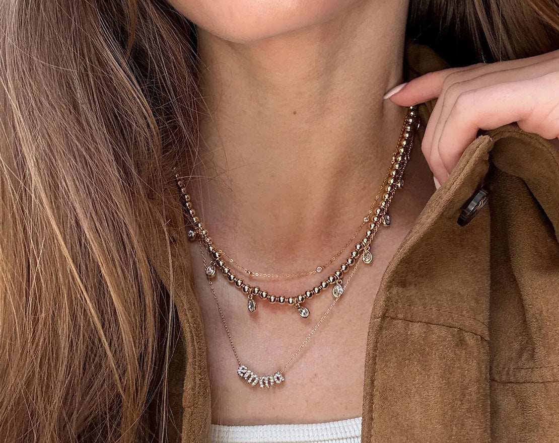 Bubble Letter Custom Necklace - Extra Small Bubble Letter-Blues Comming