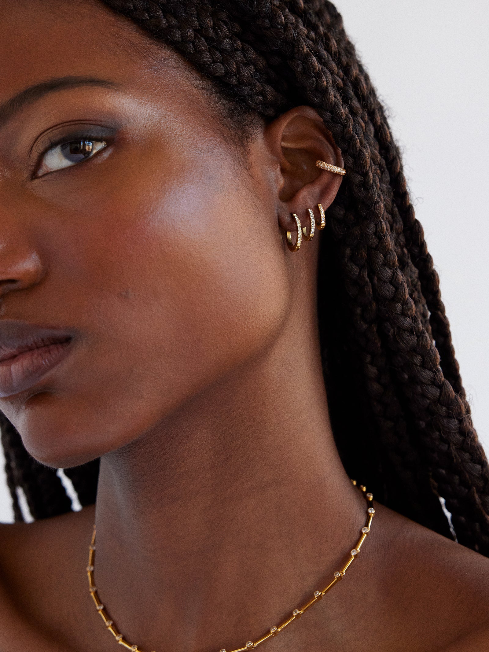 Niata Waterproof Earring Set - Gold/Pavé-Blues Comming