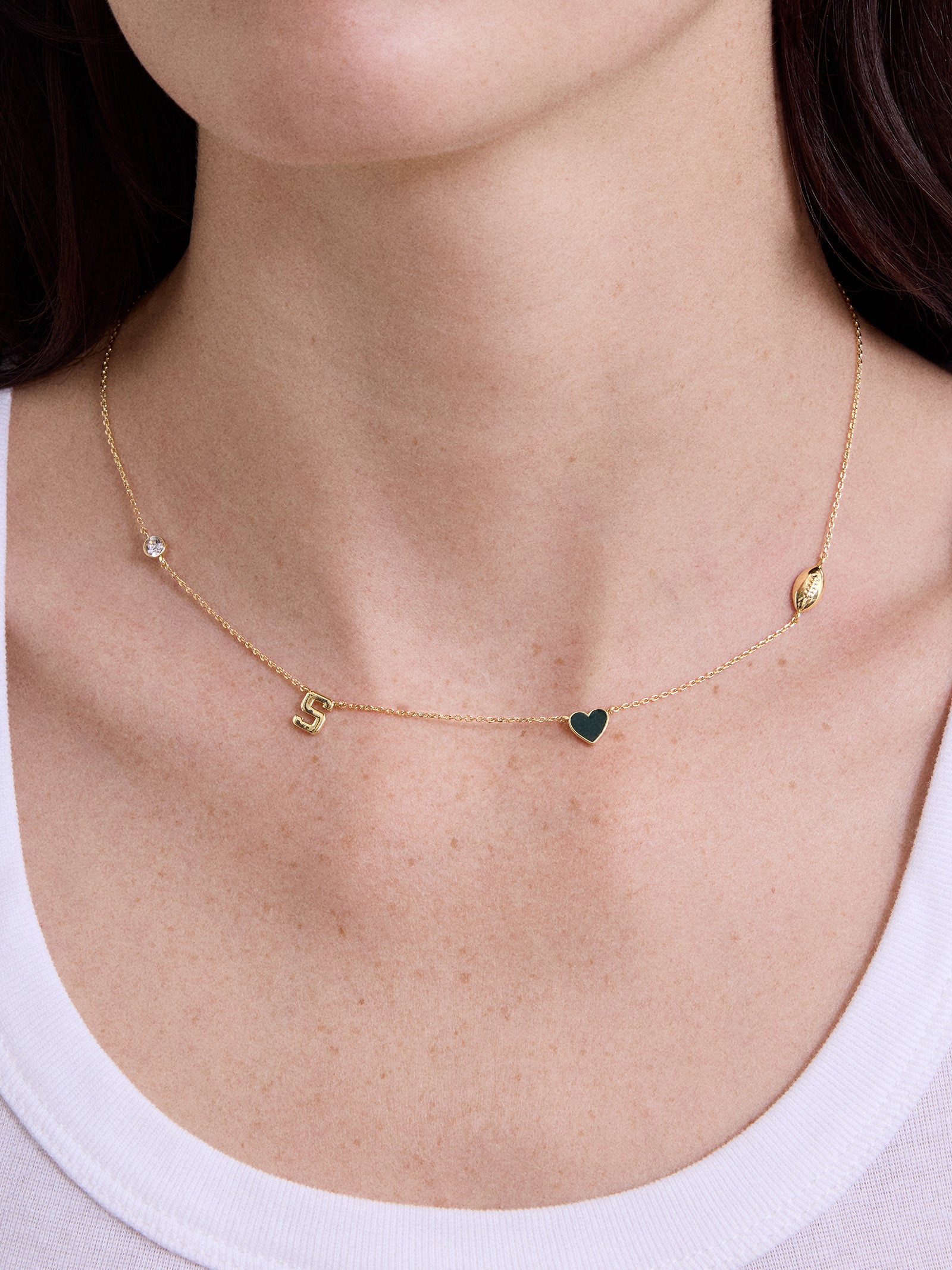 Michigan State University Spaced Charm Necklace - Michigan State University-Blues Comming