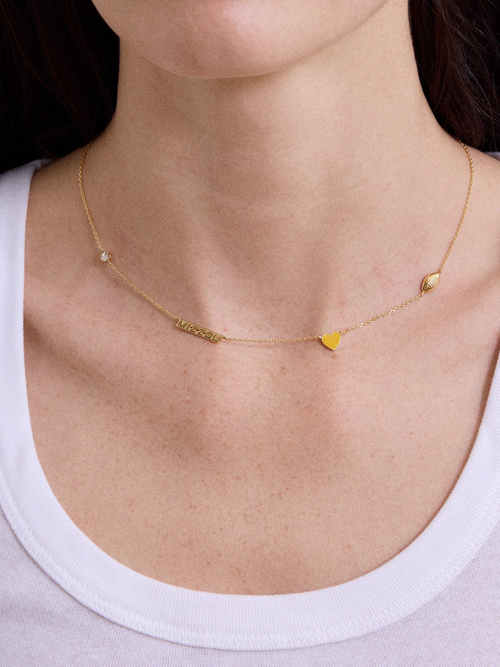 University of Missouri Spaced Charm Necklace - University of Missouri-Blues Comming