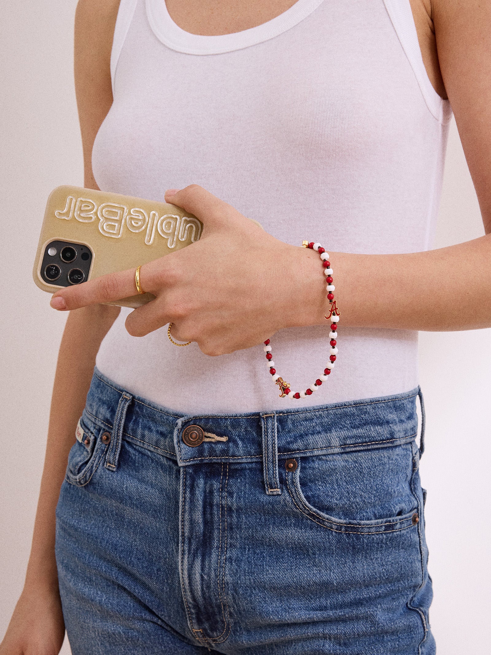 University of Alabama Beaded Phone Charm - University of Alabama-Blues Comming