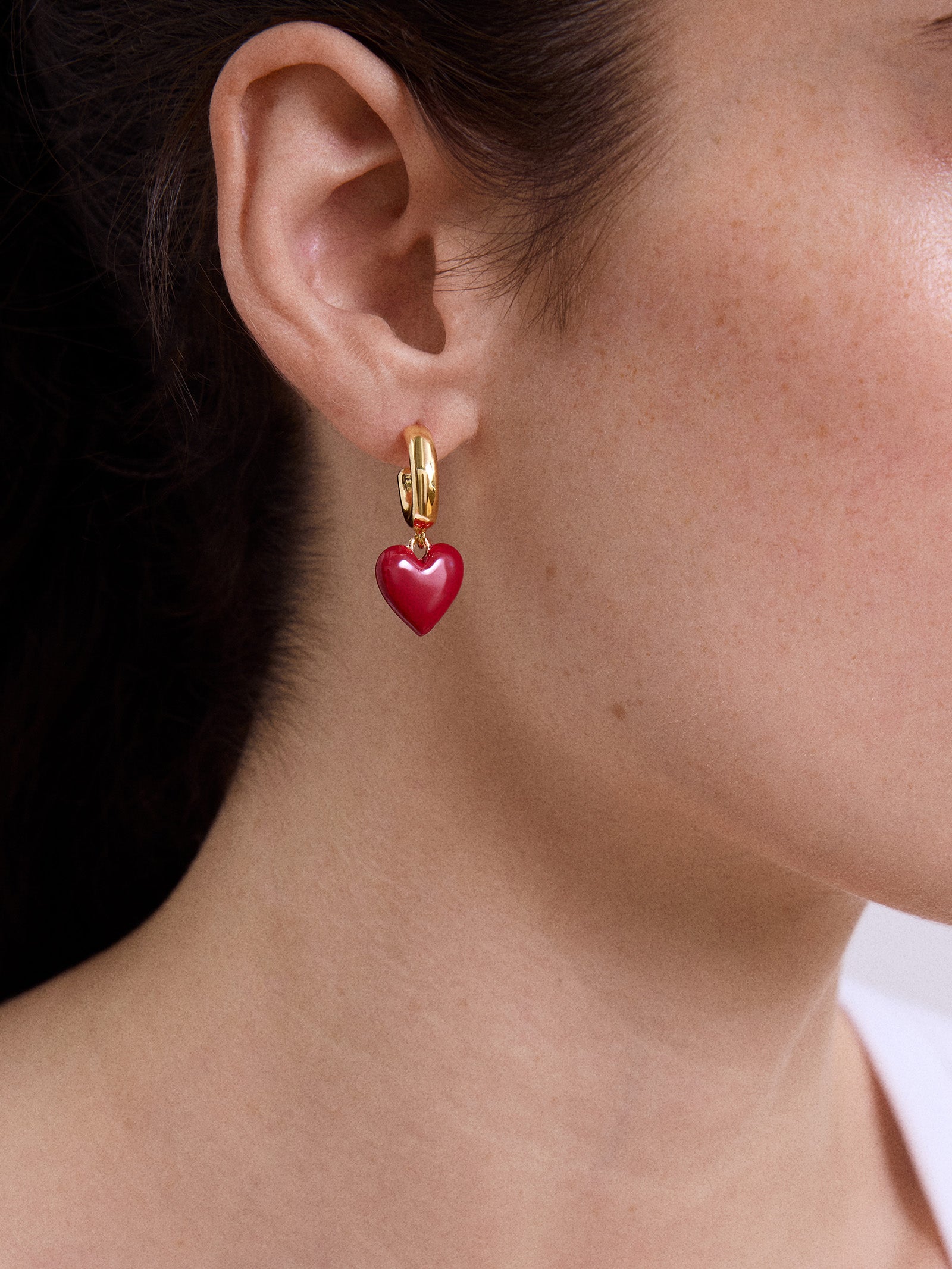 Game Day Heart Drop Earrings - Dark Red-Blues Comming