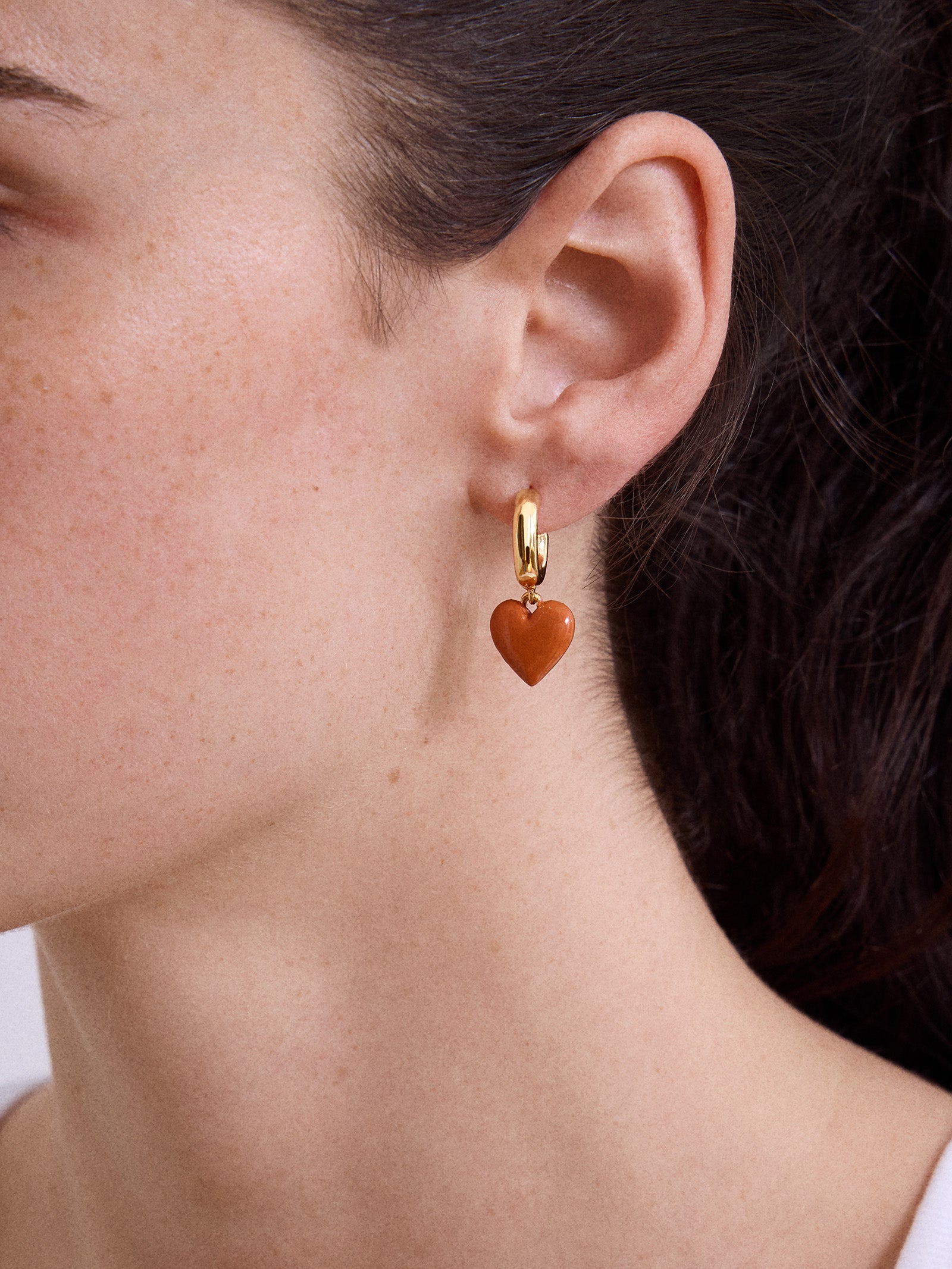 Game Day Heart Drop Earrings - Brown-Blues Comming