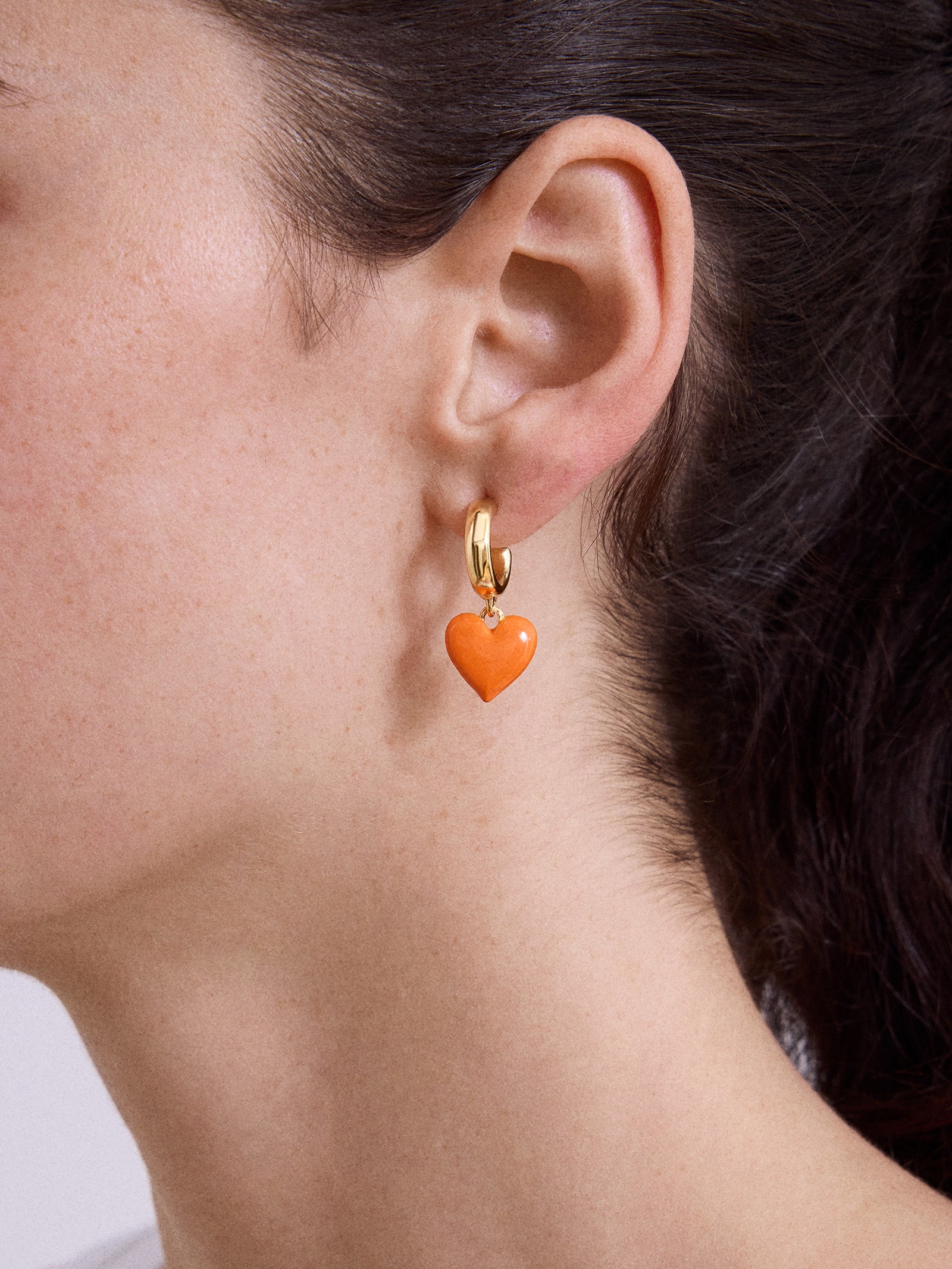 Game Day Heart Drop Earrings - Orange-Blues Comming