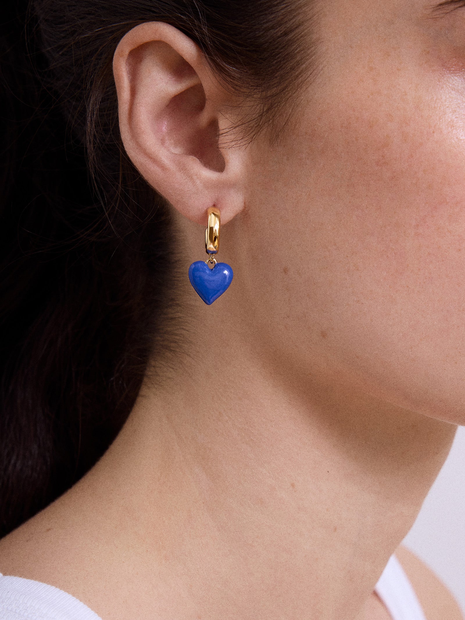 Game Day Heart Drop Earrings - Blue-Blues Comming