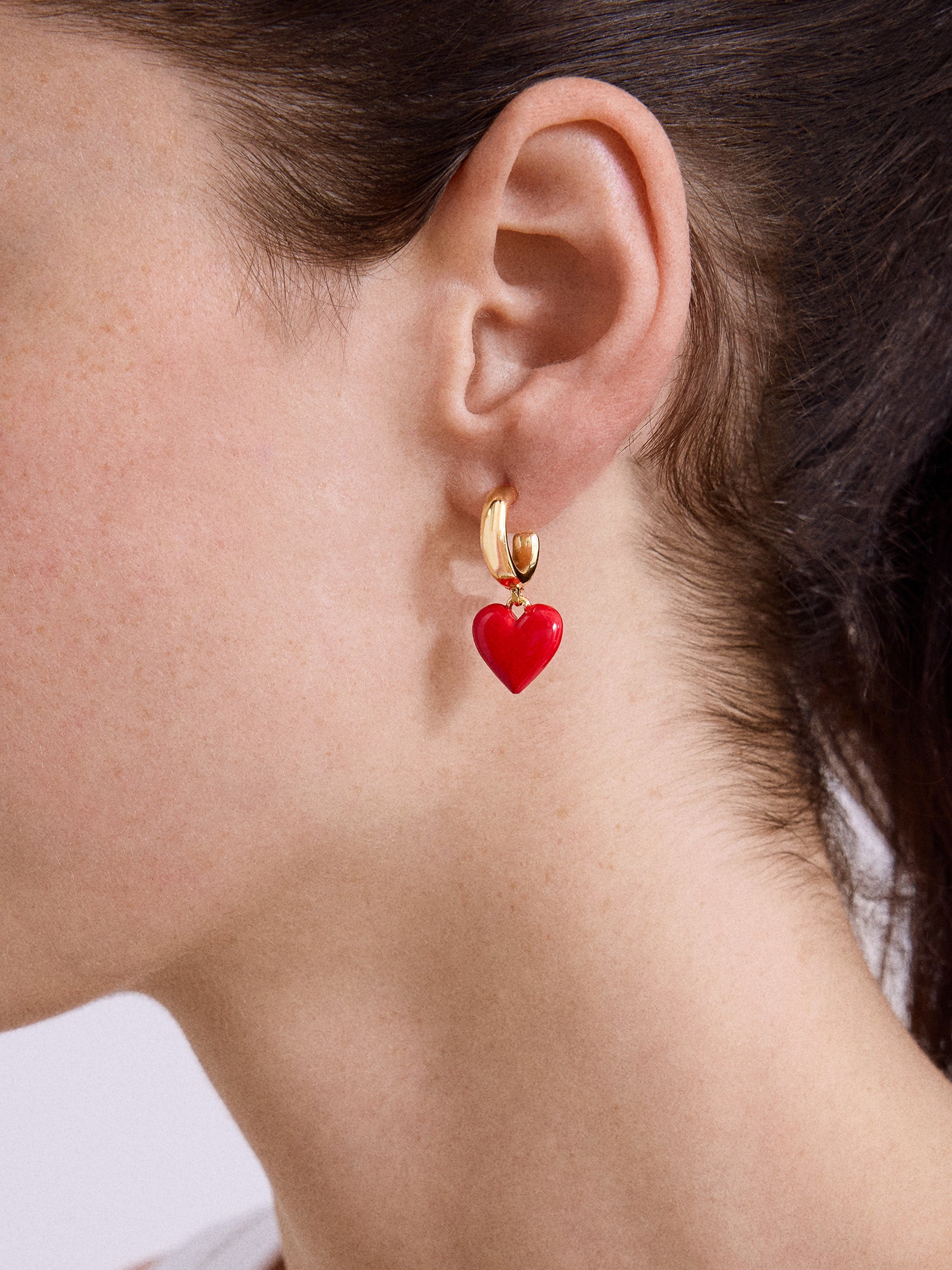 Game Day Heart Drop Earrings - Red-Blues Comming