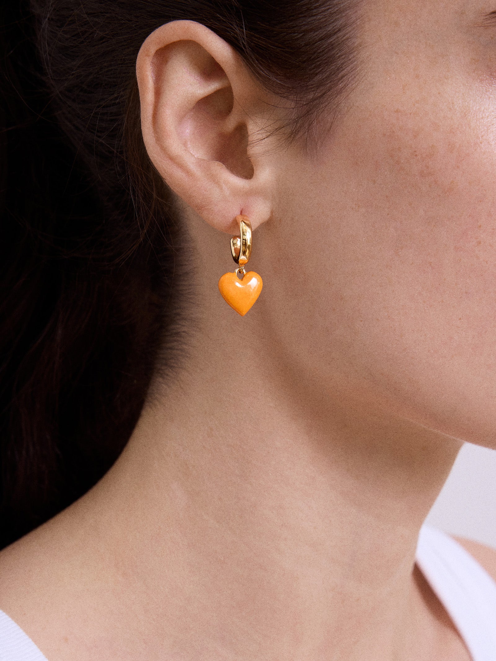 Game Day Heart Drop Earrings - Light Orange-Blues Comming