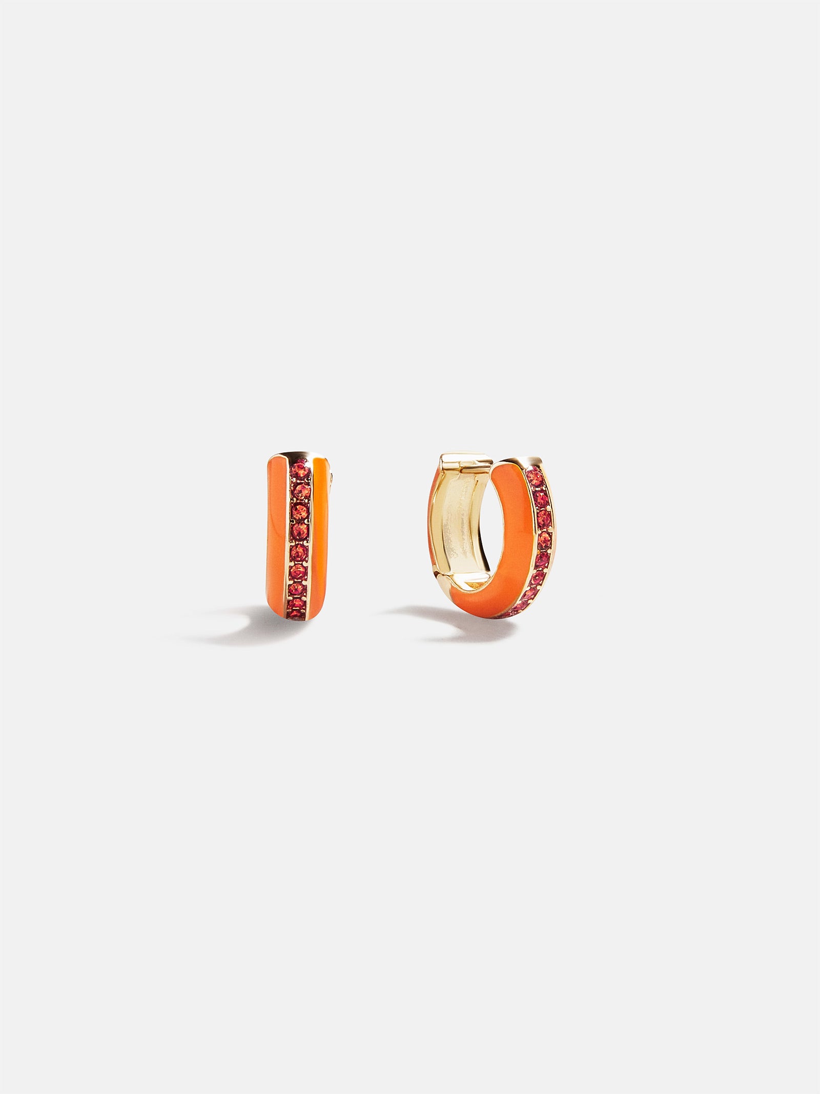 Game Day Enamel Huggie Earrings - Orange-Blues Comming