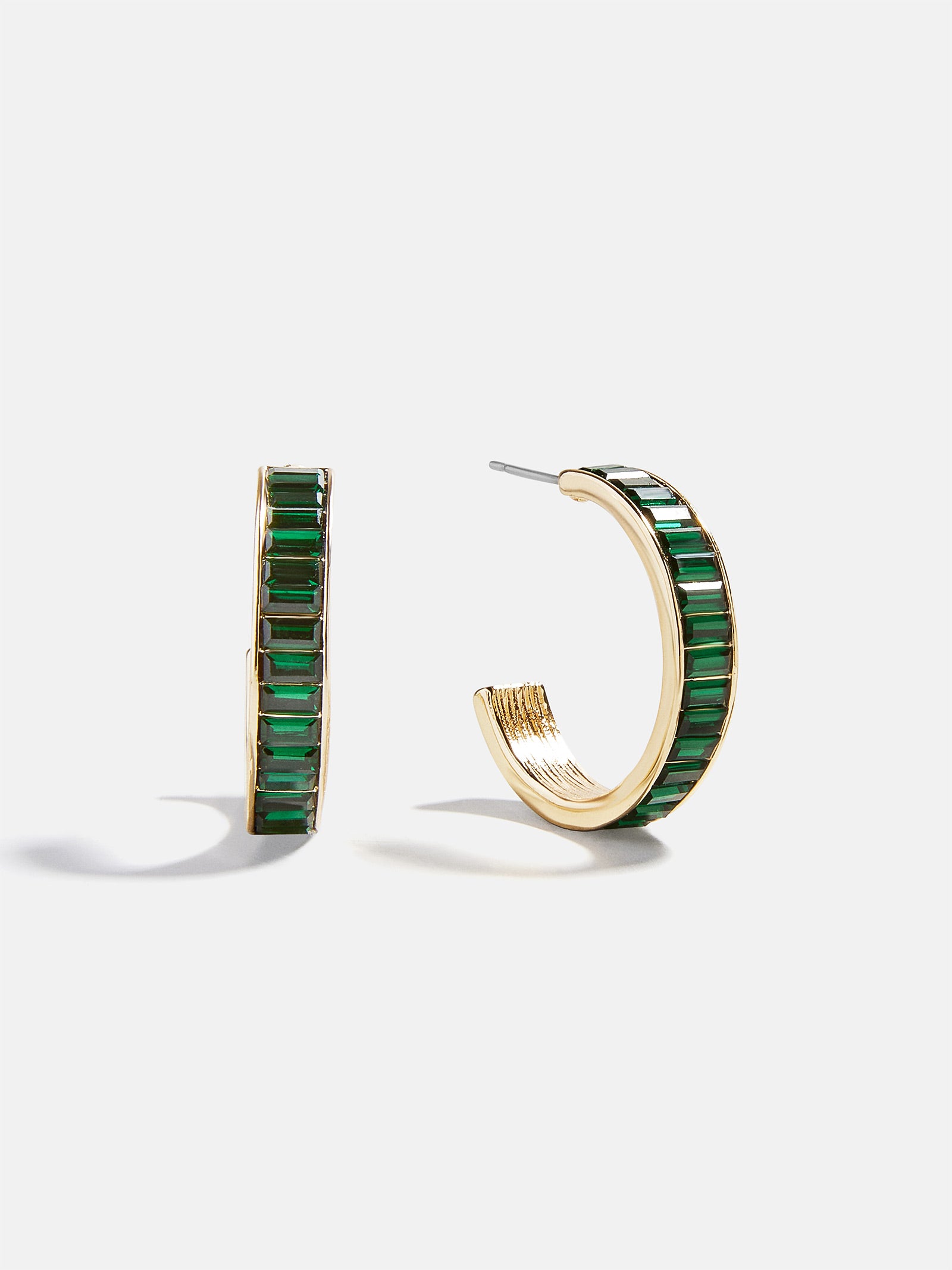 Game Day Baguette Hoop Earrings - Green-Blues Comming