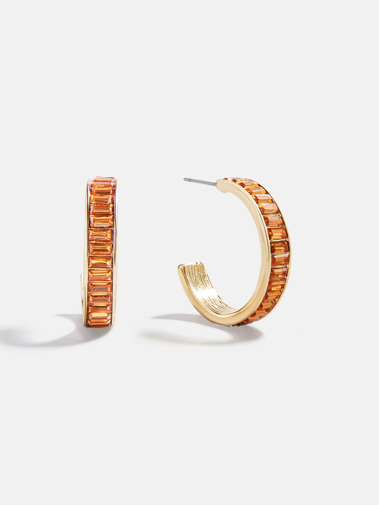 Game Day Baguette Hoop Earrings - Orange-Blues Comming