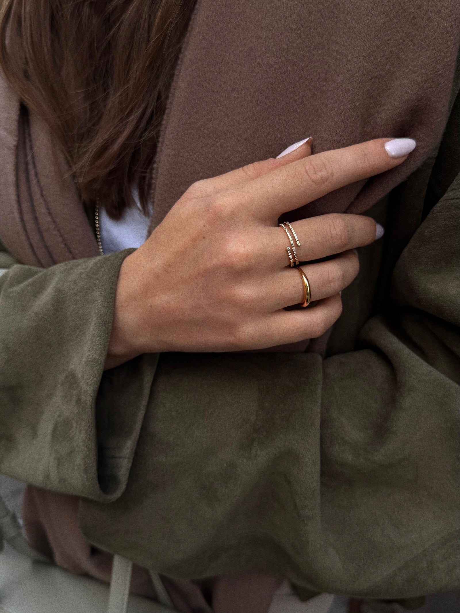 Miranda 18K Gold Wrap Ring - Gold/Pavé-Blues Comming