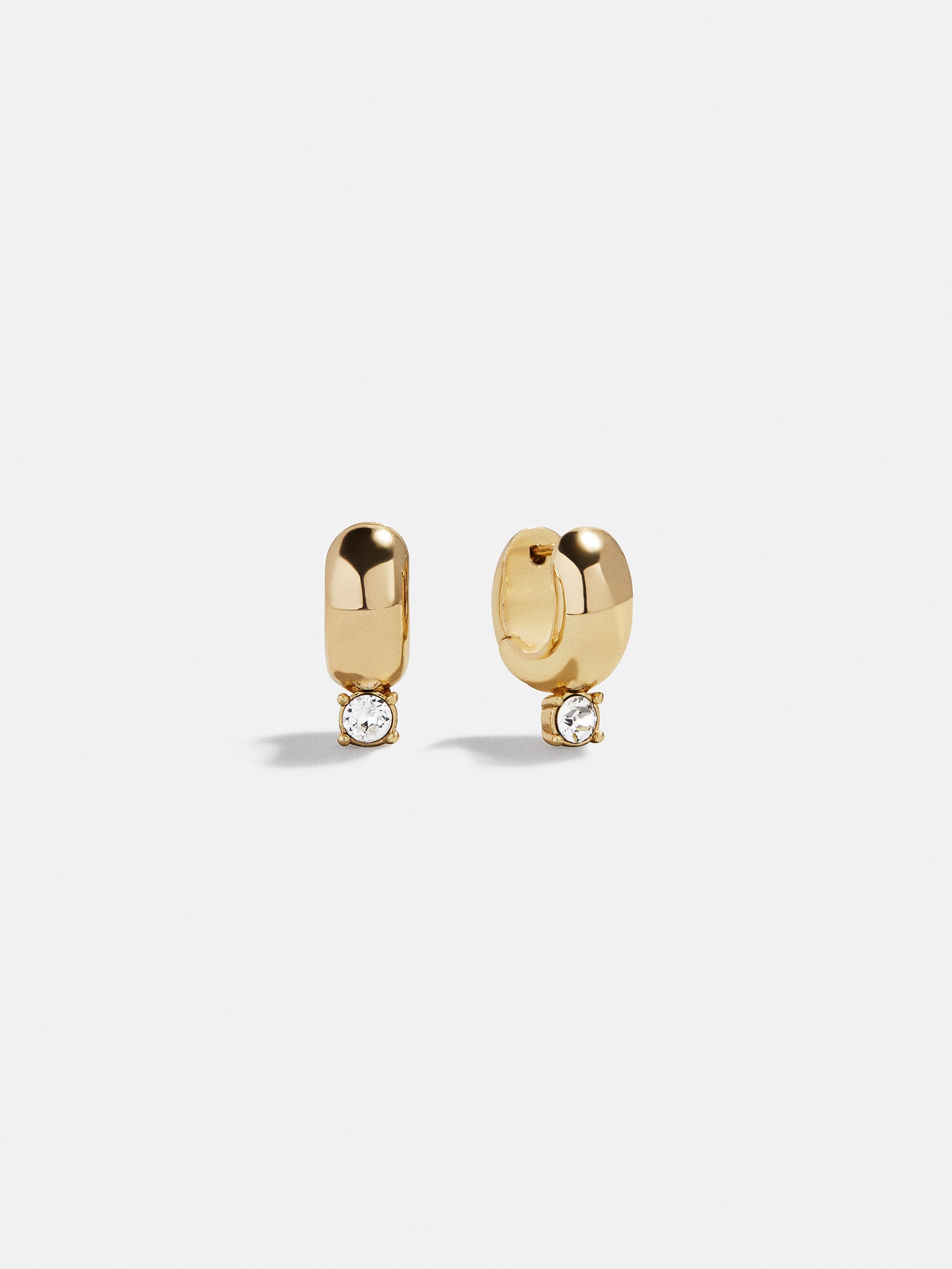 Kourtney Huggie Earrings - Kourtney Gold Plated Brass Earrings