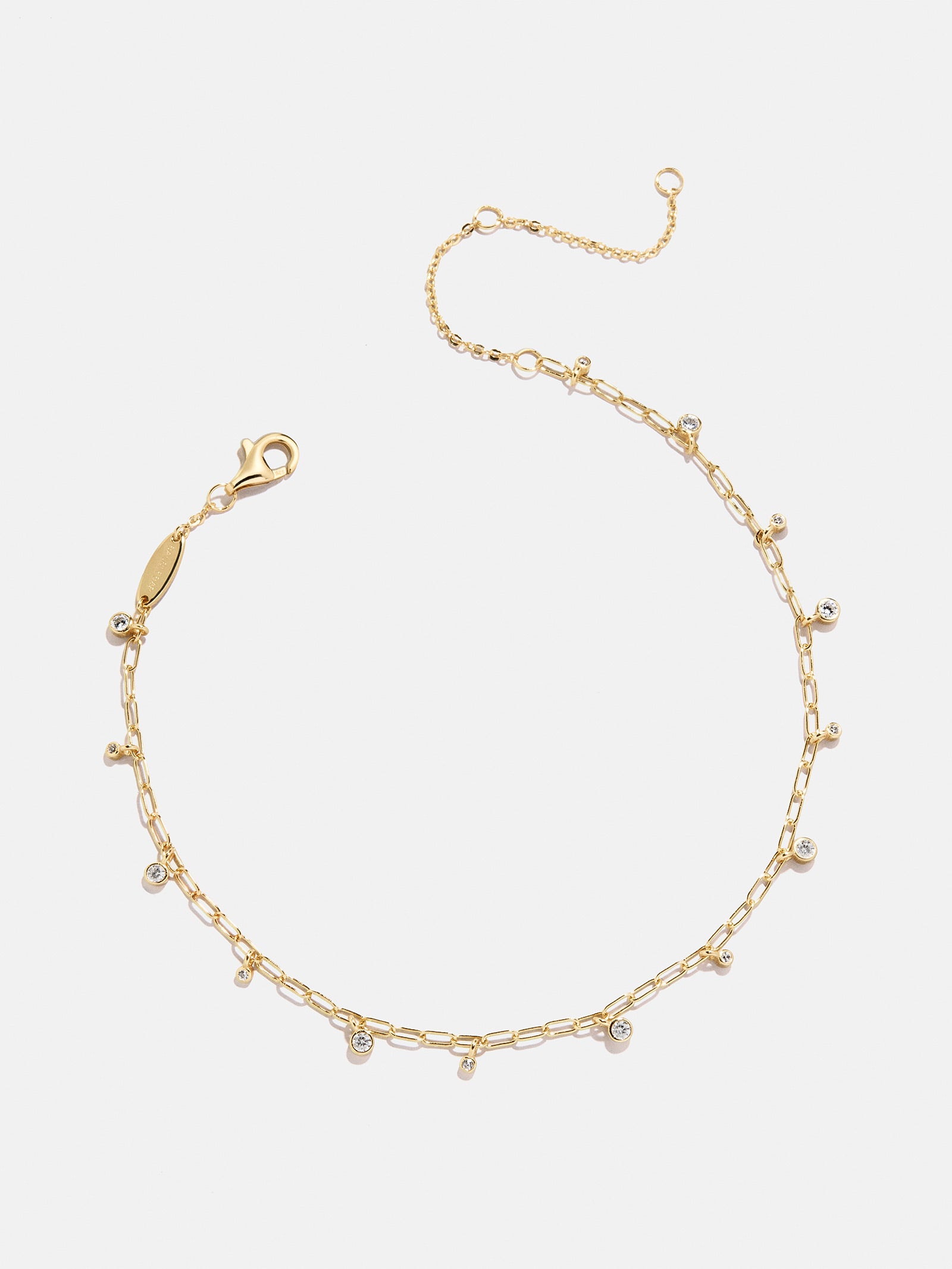 Faye 18K Gold Crystal Anklet - Gold/Pavé-Blues Comming