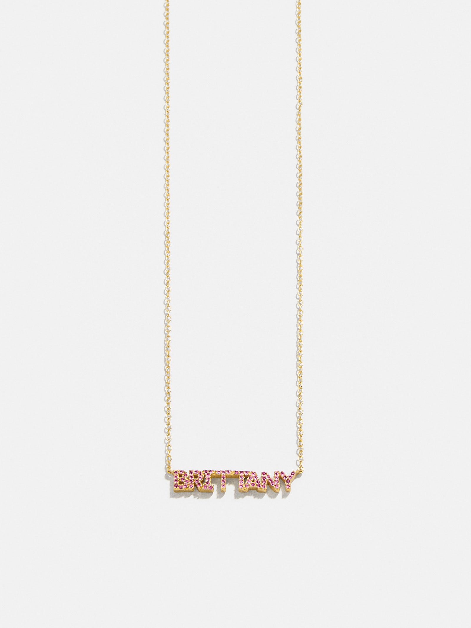 18K Gold Birthstone Custom Nameplate Necklace - Rose-Blues Comming