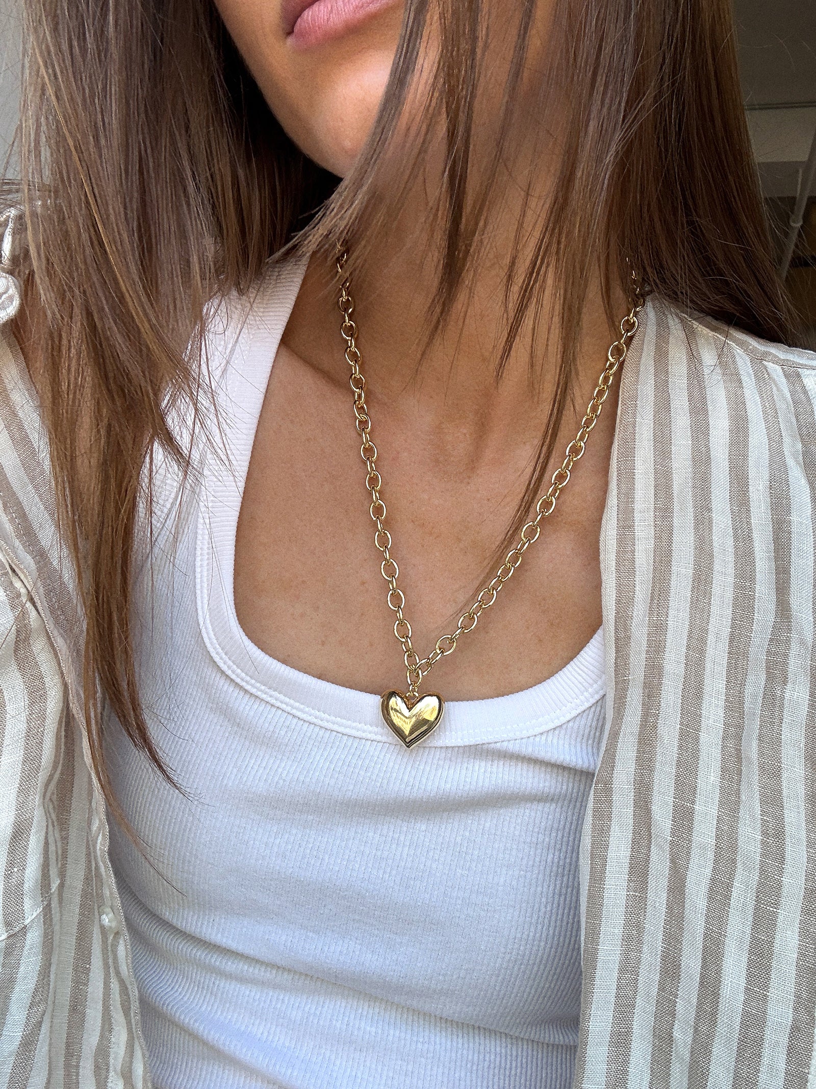 Millie Mini Bubble Heart Necklace - Gold-Blues Comming