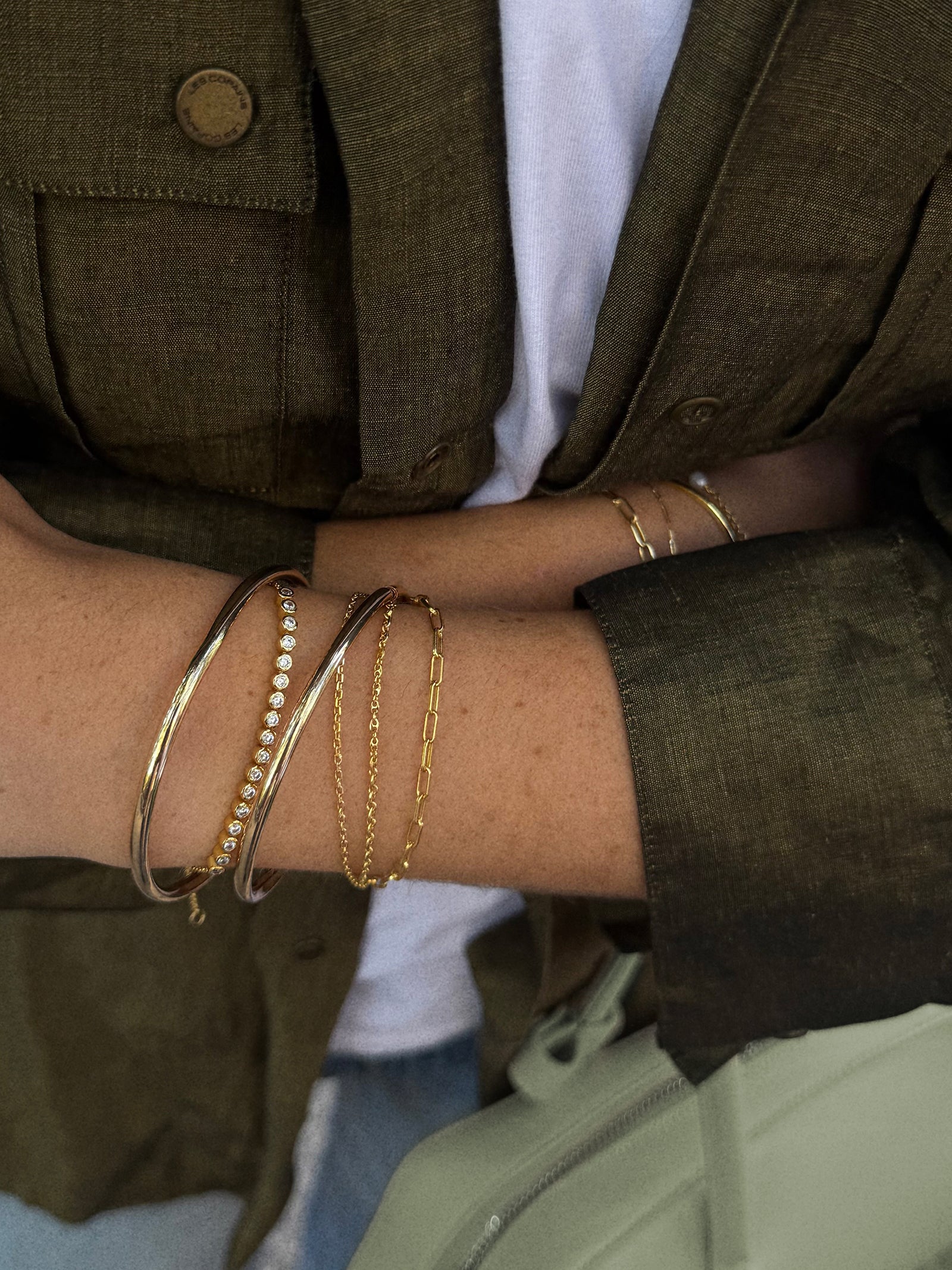 Ana 18K Gold Layered Bracelet - Gold/Pavé-Blues Comming