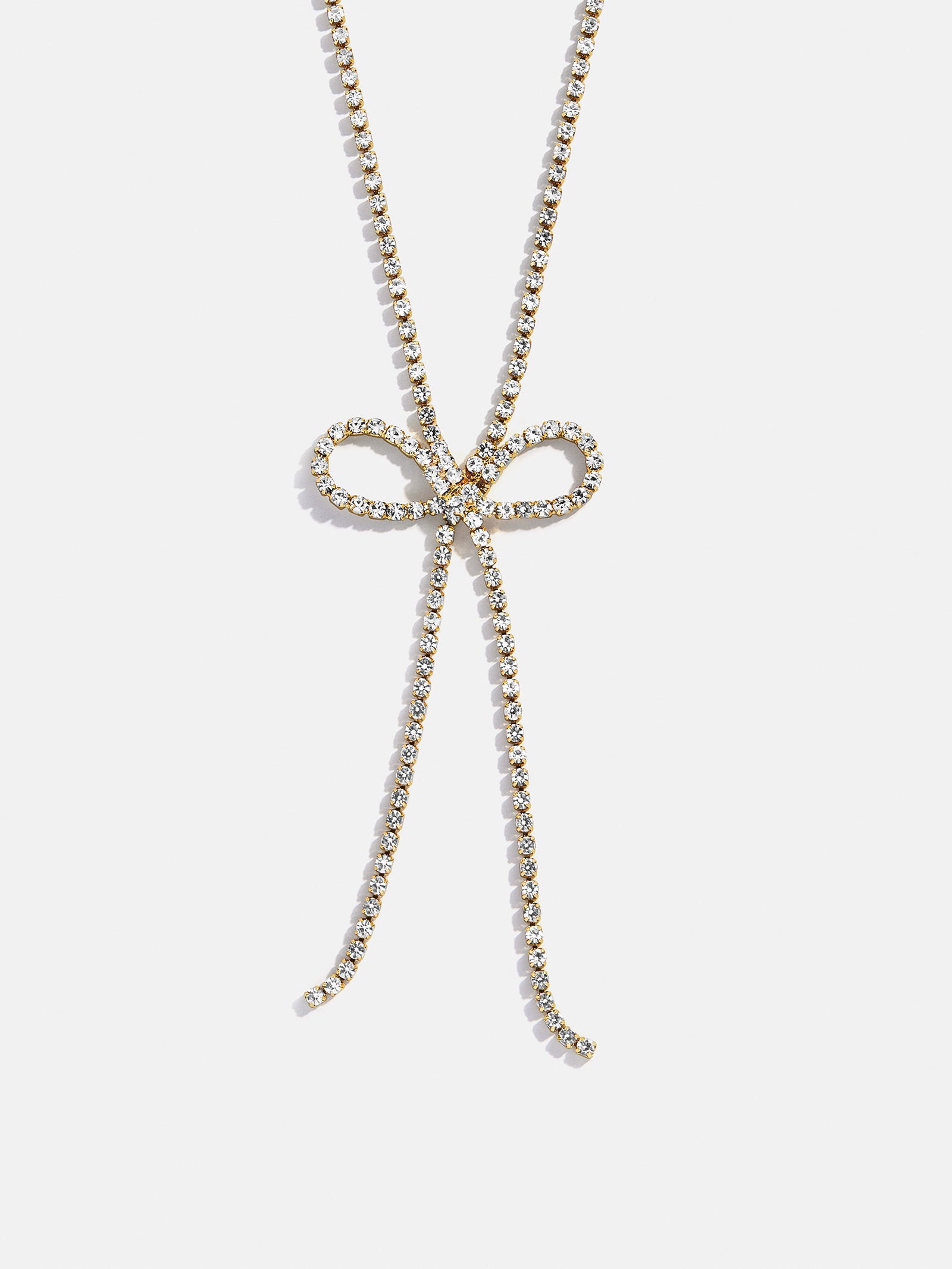 Gigi Bow Lariat Necklace - Gold/Pavé-Blues Comming