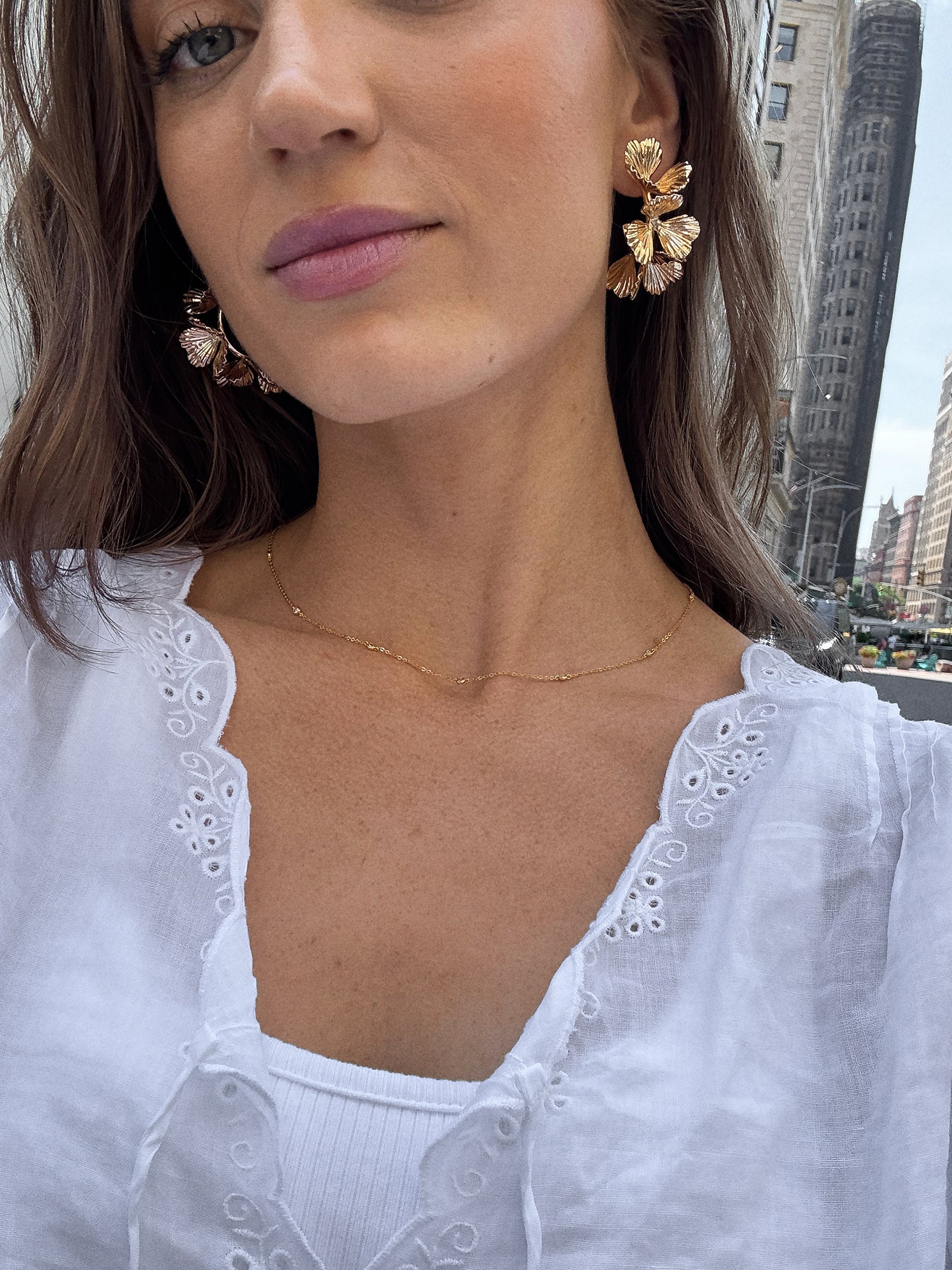 Fiorella Gold Floral Earrings - Gold-Blues Comming