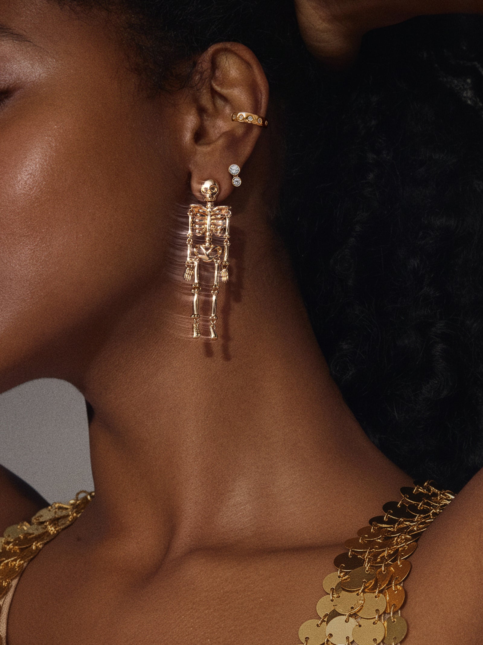 Drop Dead Hottie Earrings - Gold-Blues Comming