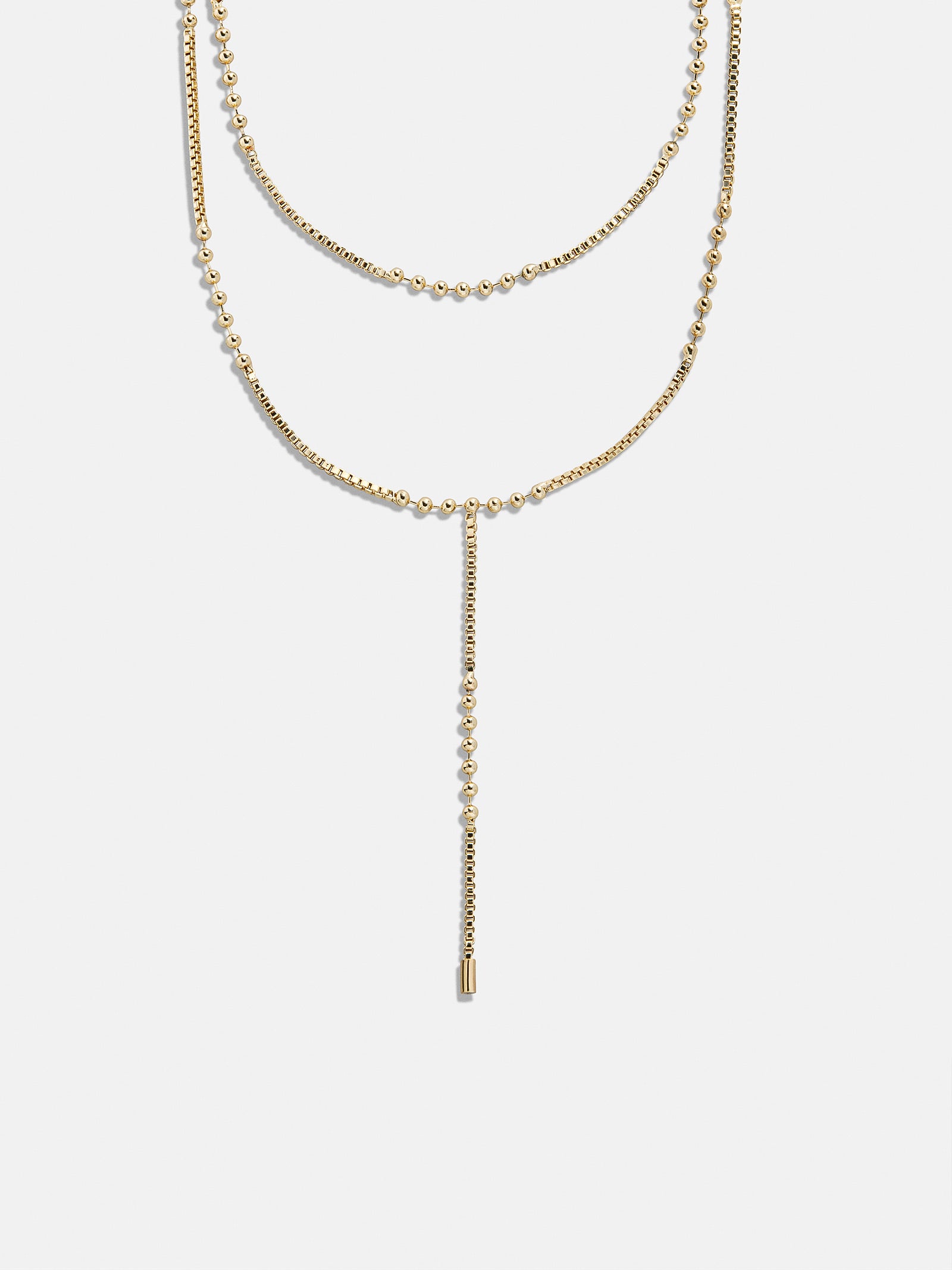 Amaya Lariat Layered Necklace - Gold-Blues Comming