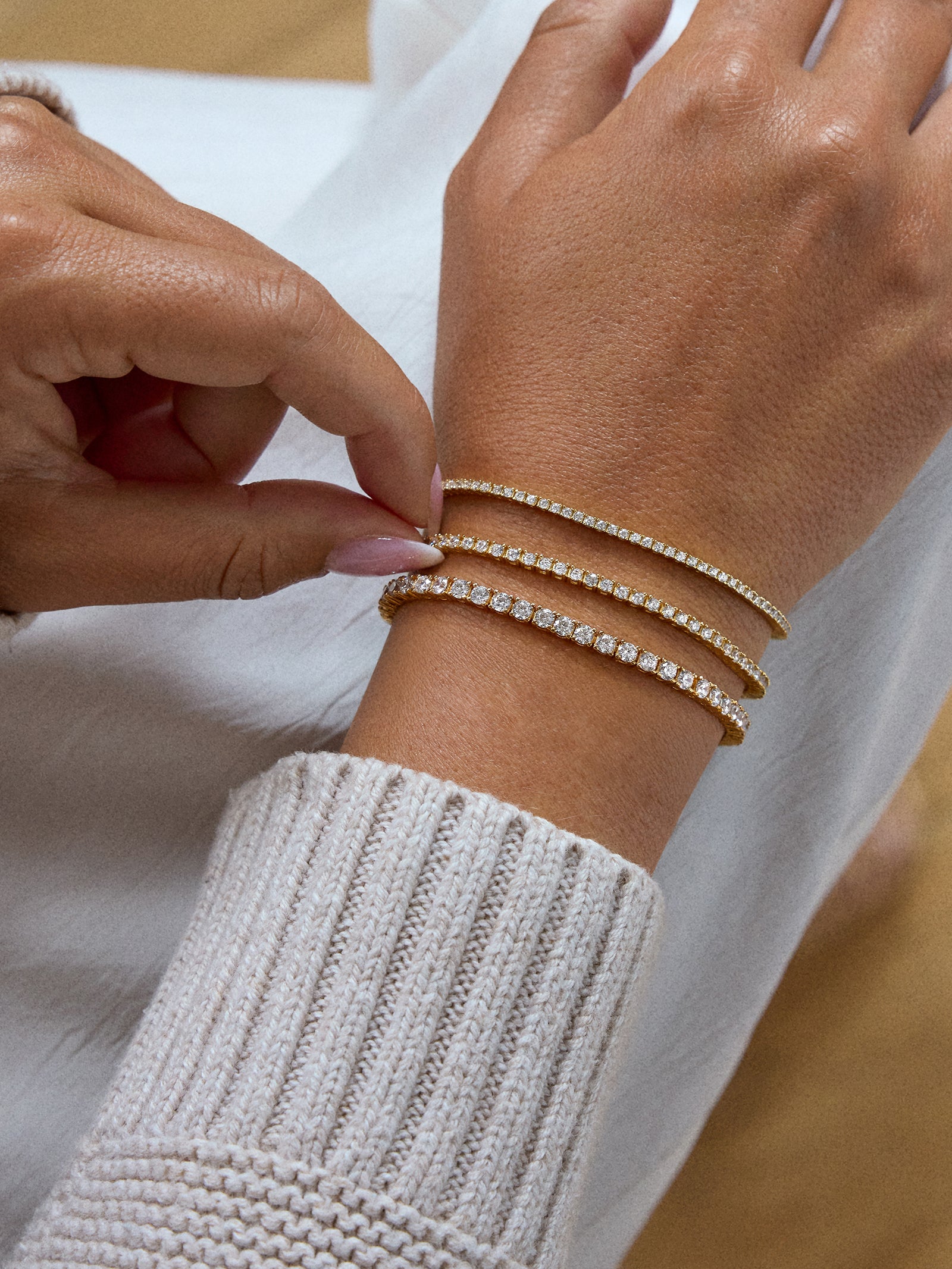 Billie Gold Tennis Bracelet - Gold Plated Brass-Blues Comming