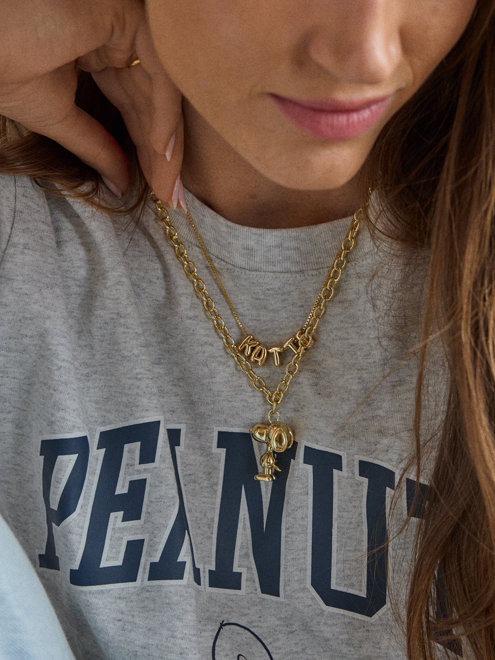 Peanuts Snoopy Pendant Necklace - Gold-Blues Comming