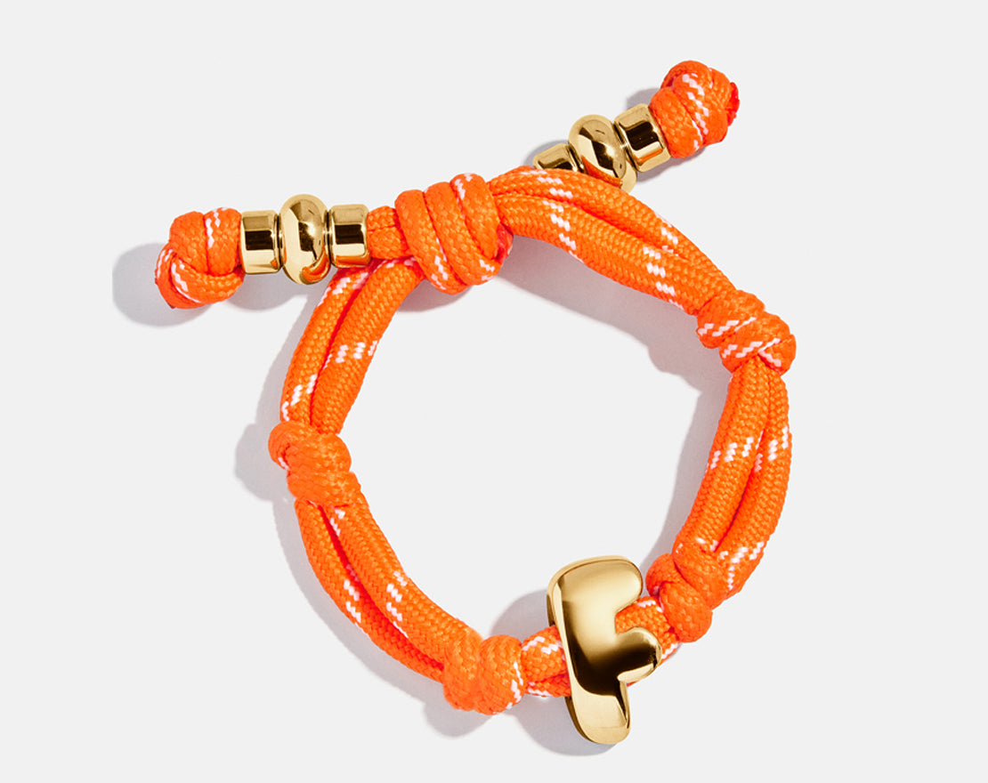 Knotty Initial Custom Bracelet - Tangerine Single Letter-Blues Comming
