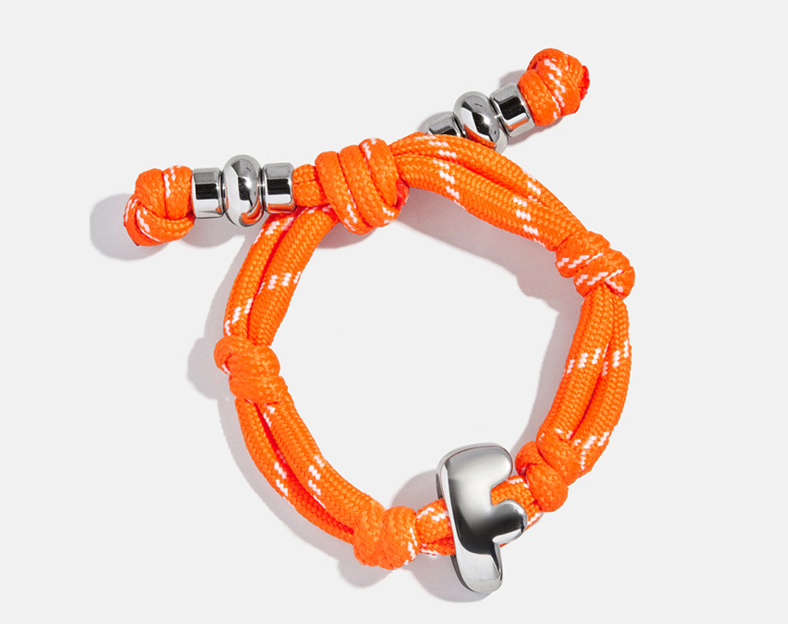 Knotty Initial Custom Bracelet - Tangerine Single Letter-Blues Comming