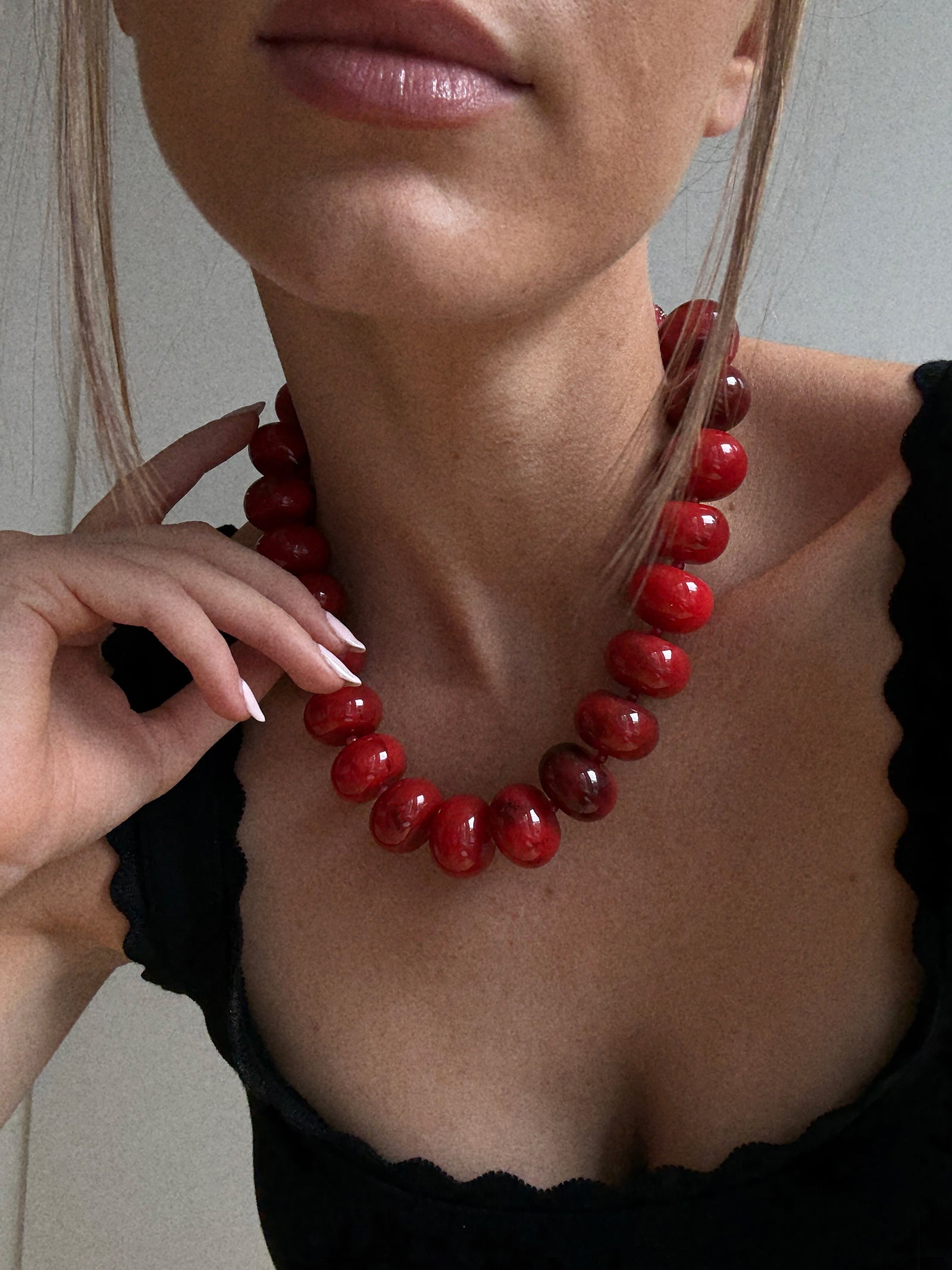Joan Semi-Precious Necklace - Red Jasper-Blues Comming