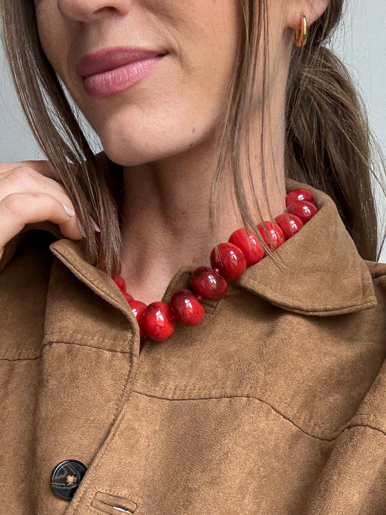 Joan Semi-Precious Necklace - Red Jasper-Blues Comming