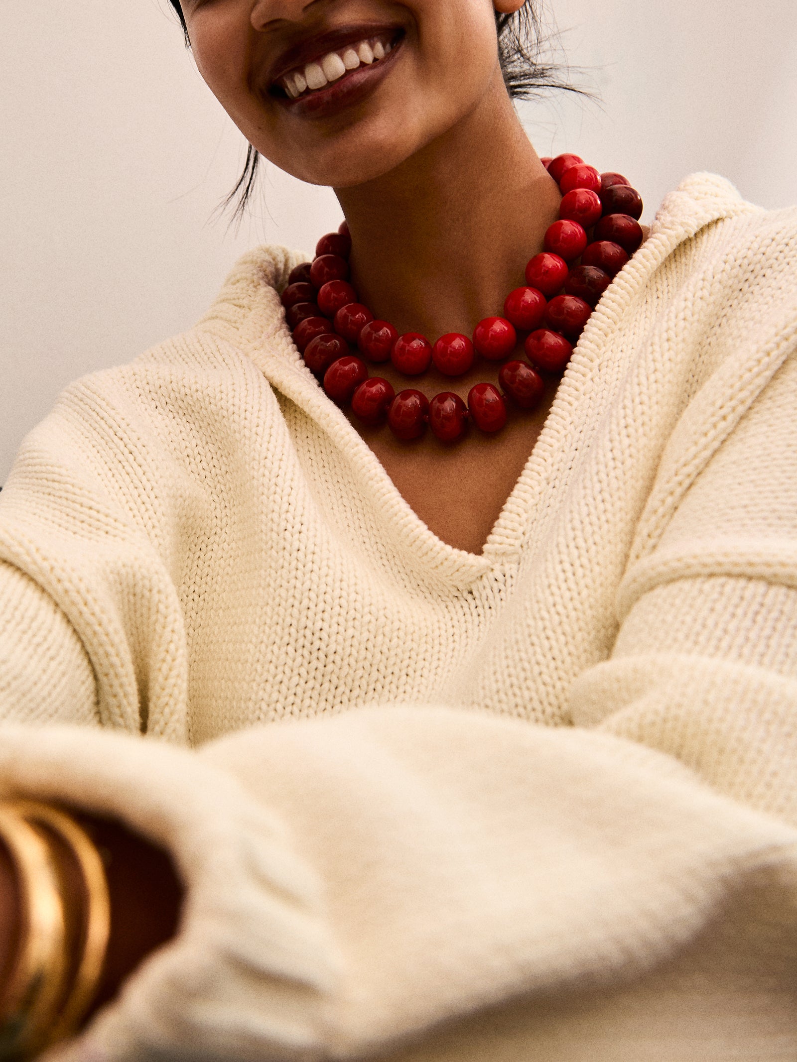 Jane Beaded Necklace - Red Jasper-Blues Comming