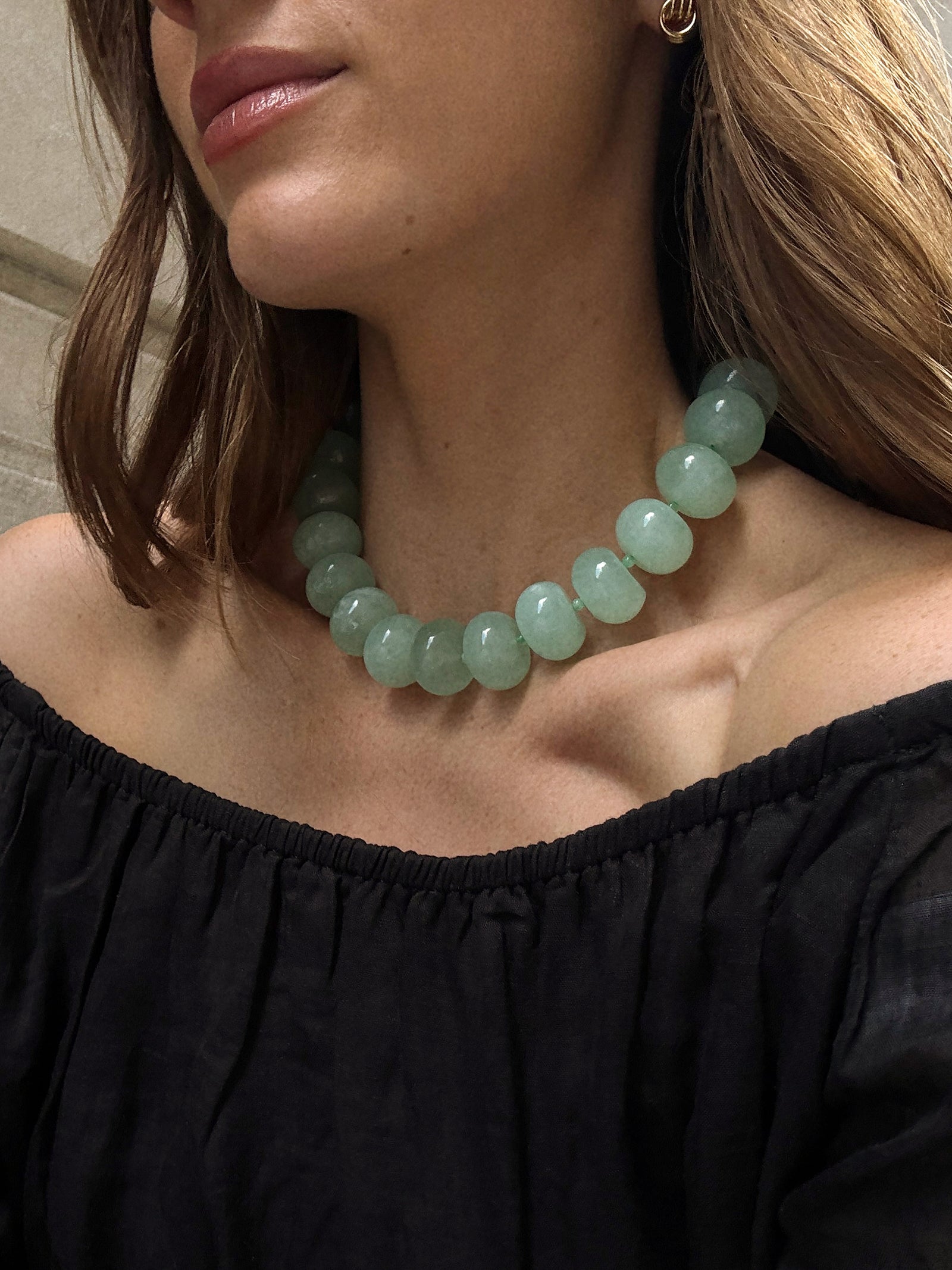 Joan Semi-Precious Necklace - Green Jade-Blues Comming