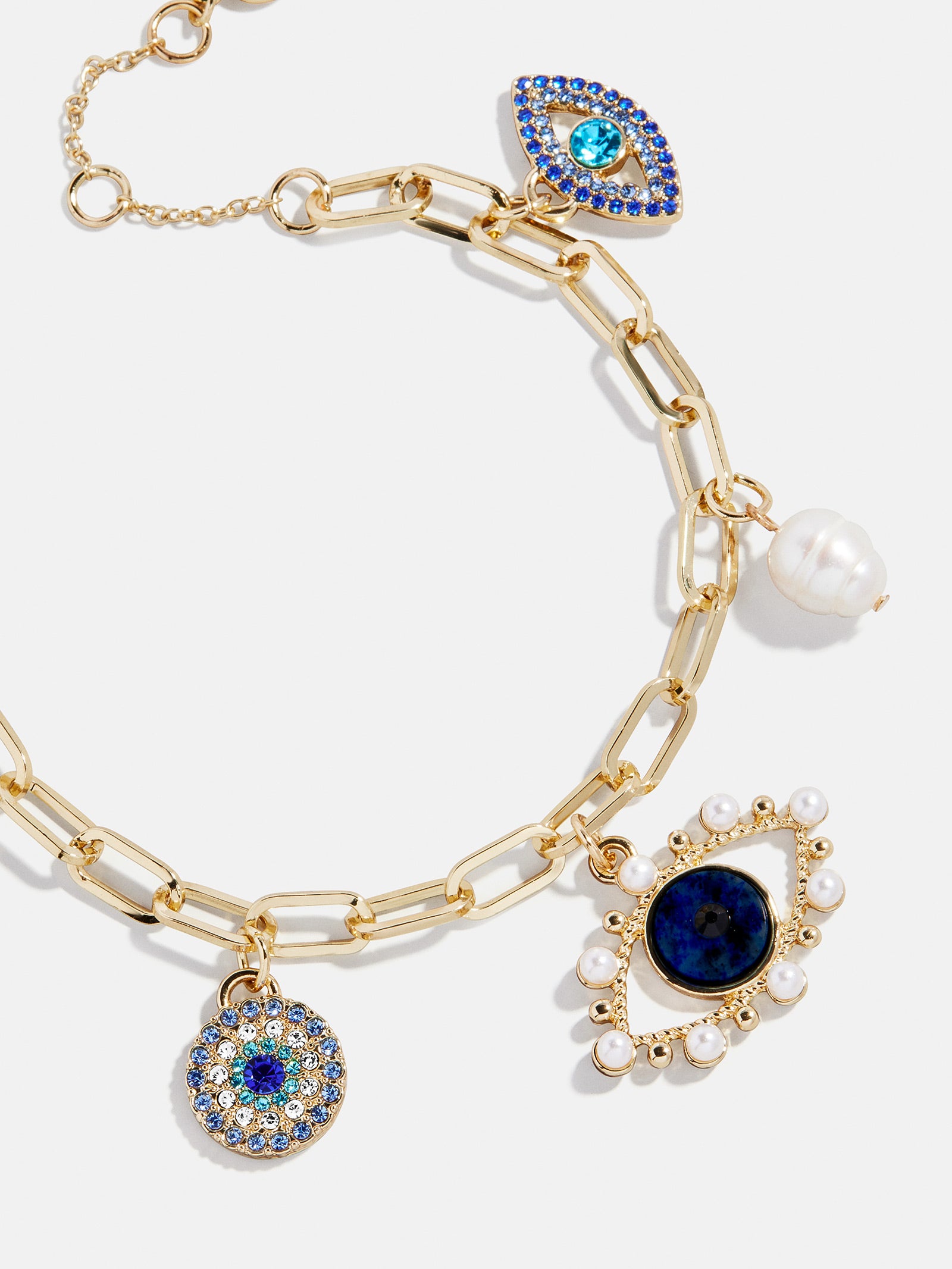 Evil Eye Charm Bracelet - Gold/Blue-Blues Comming