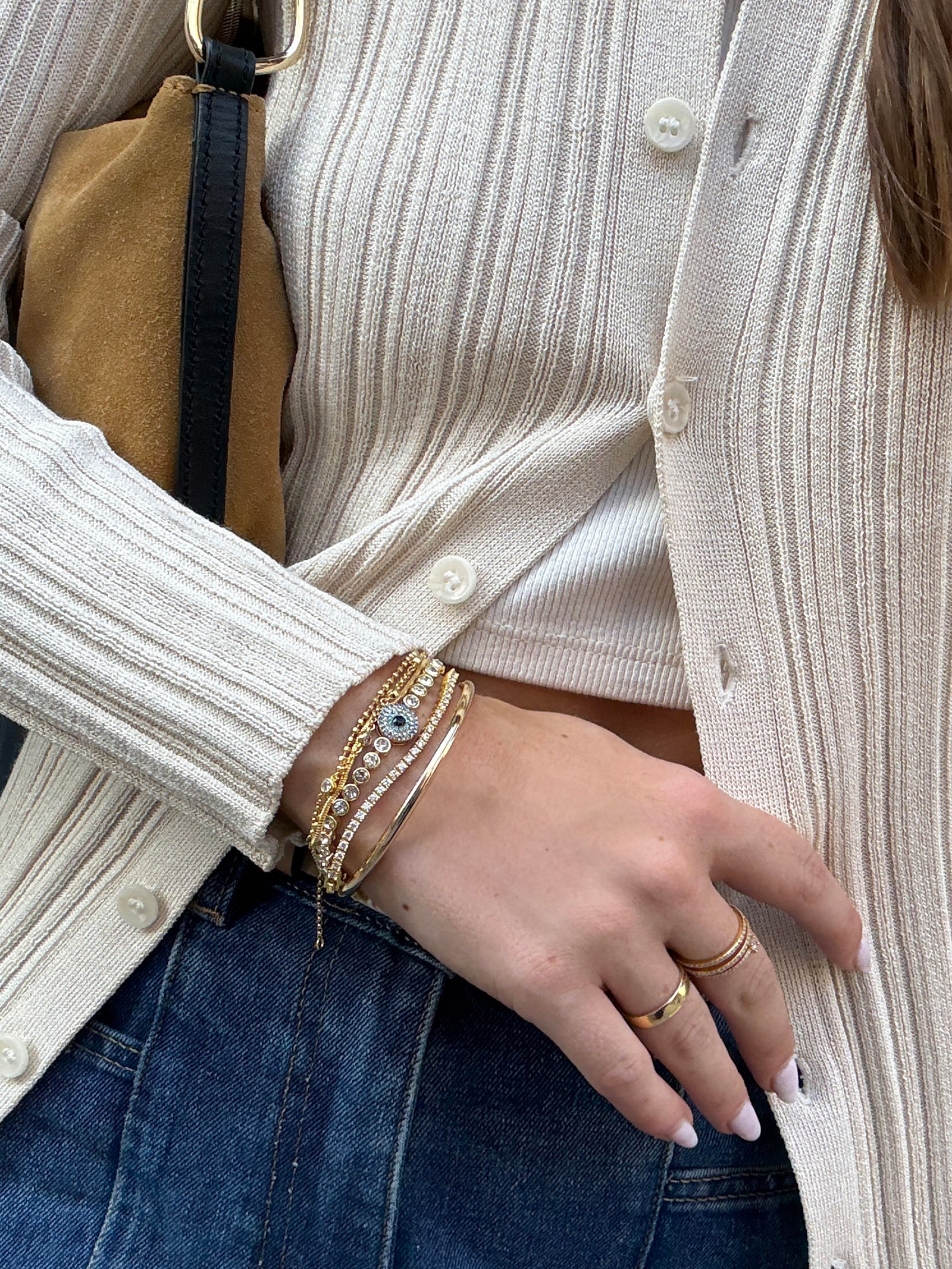 Amalie Evil Eye Tennis Bracelet - Single Evil Eye-Blues Comming