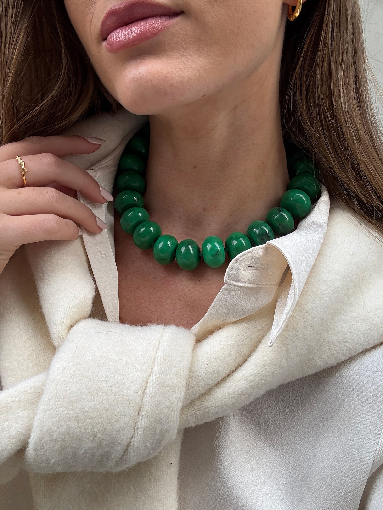 Joan Semi-Precious Necklace - Malachite-Blues Comming
