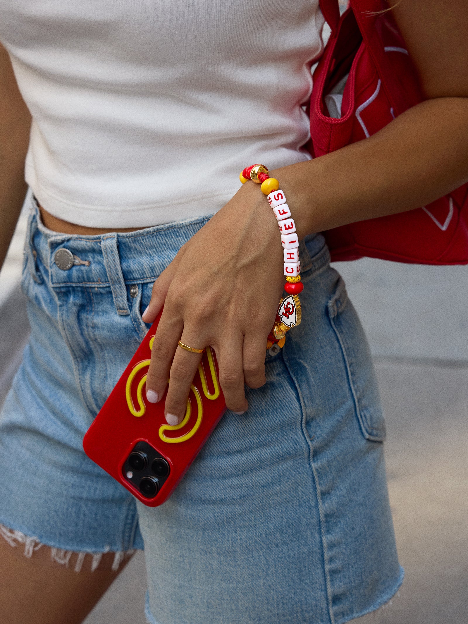 NFL Beaded Phone Charm - Kansas City Chiefs-Blues Comming