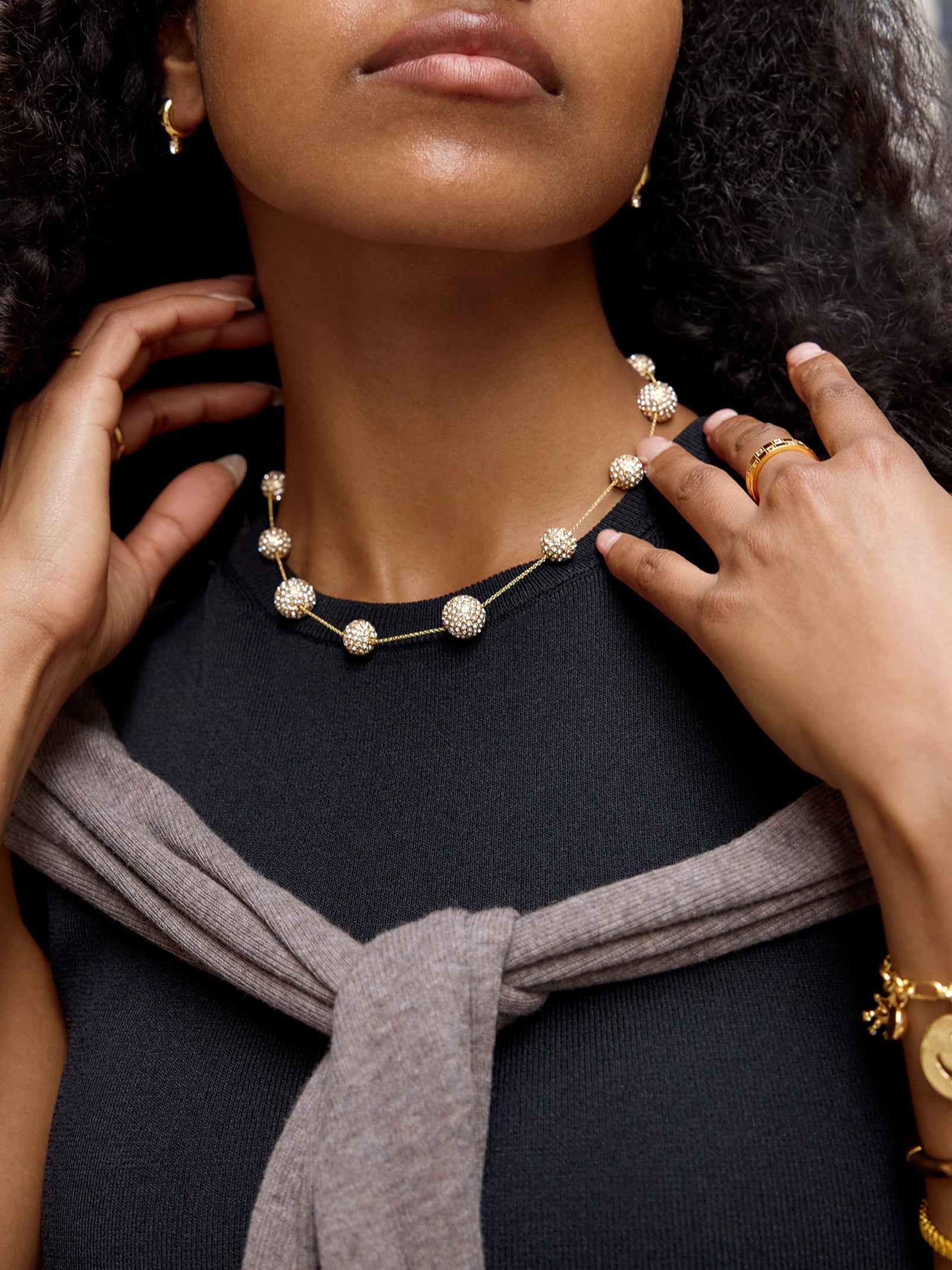 Blair Necklace - Gold/Pavé-Blues Comming