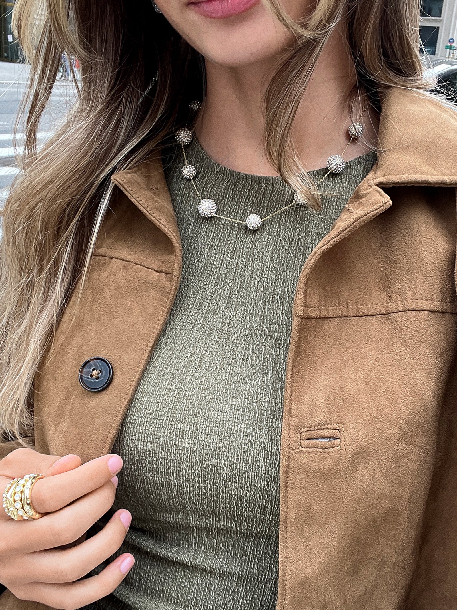 Blair Necklace - Gold/Pavé-Blues Comming