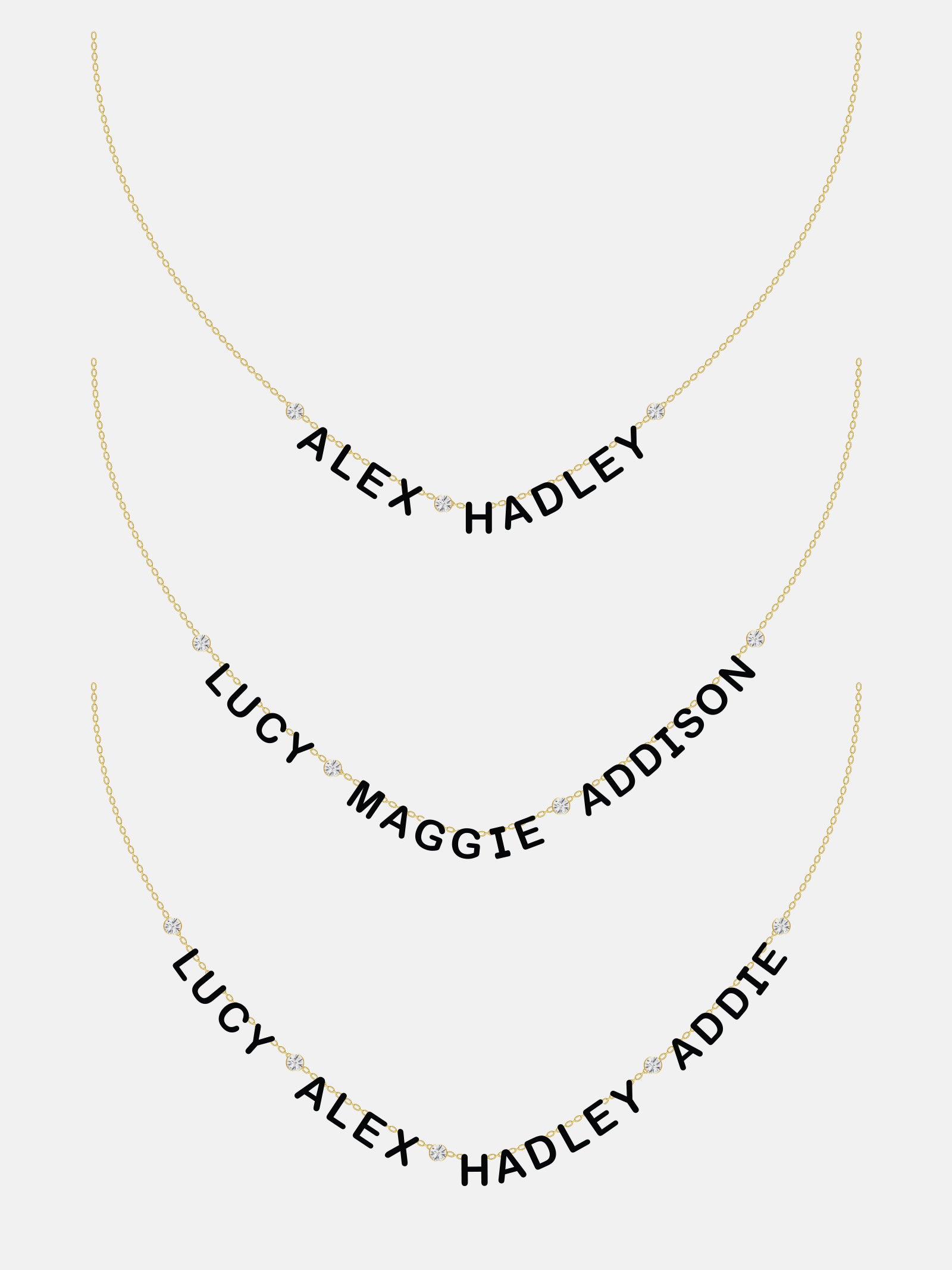 14K Gold Custom Multi Name Necklace - 2 Names-Blues Comming