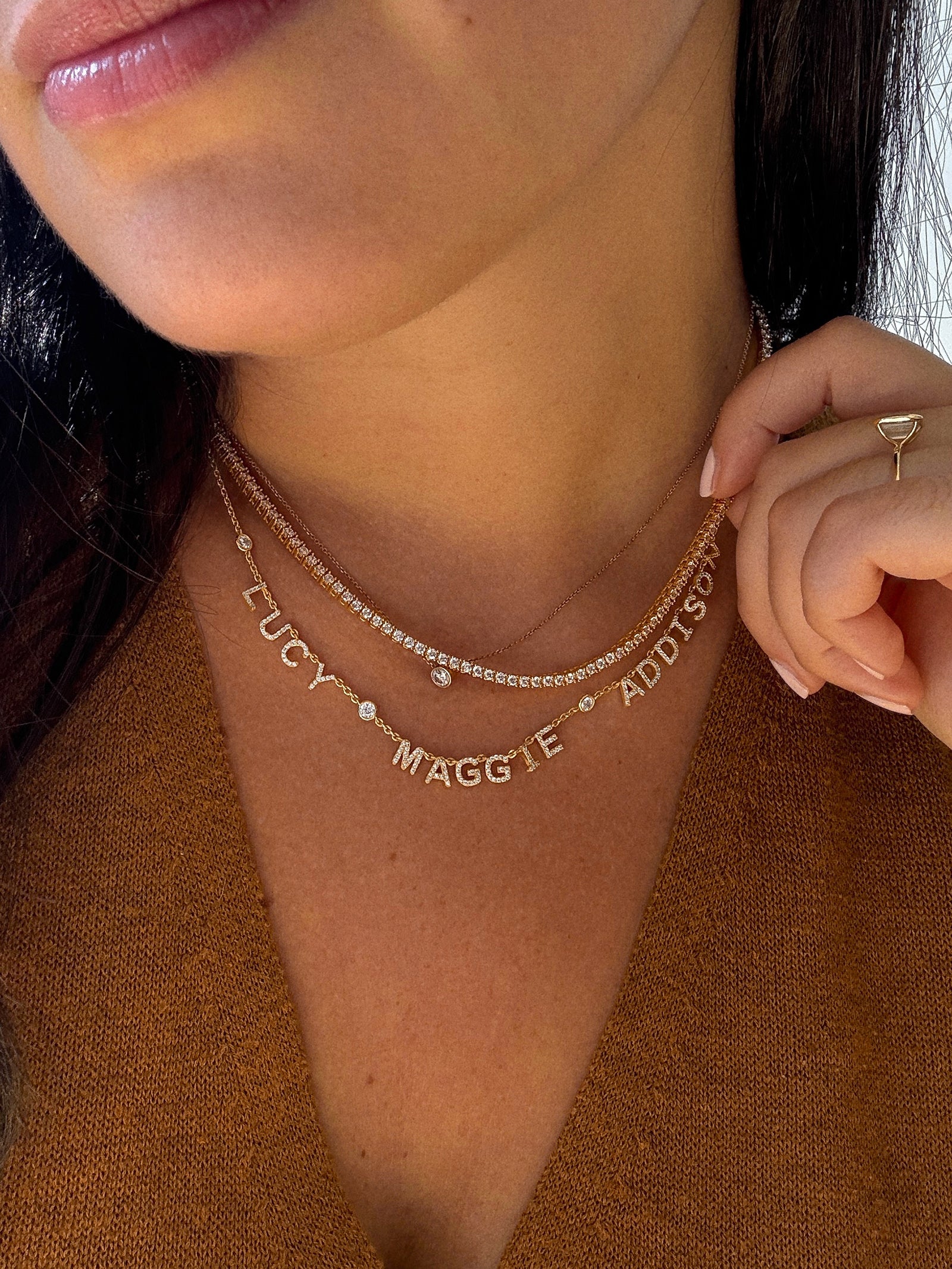 14K Gold Custom Multi Name Necklace - 2 Names-Blues Comming