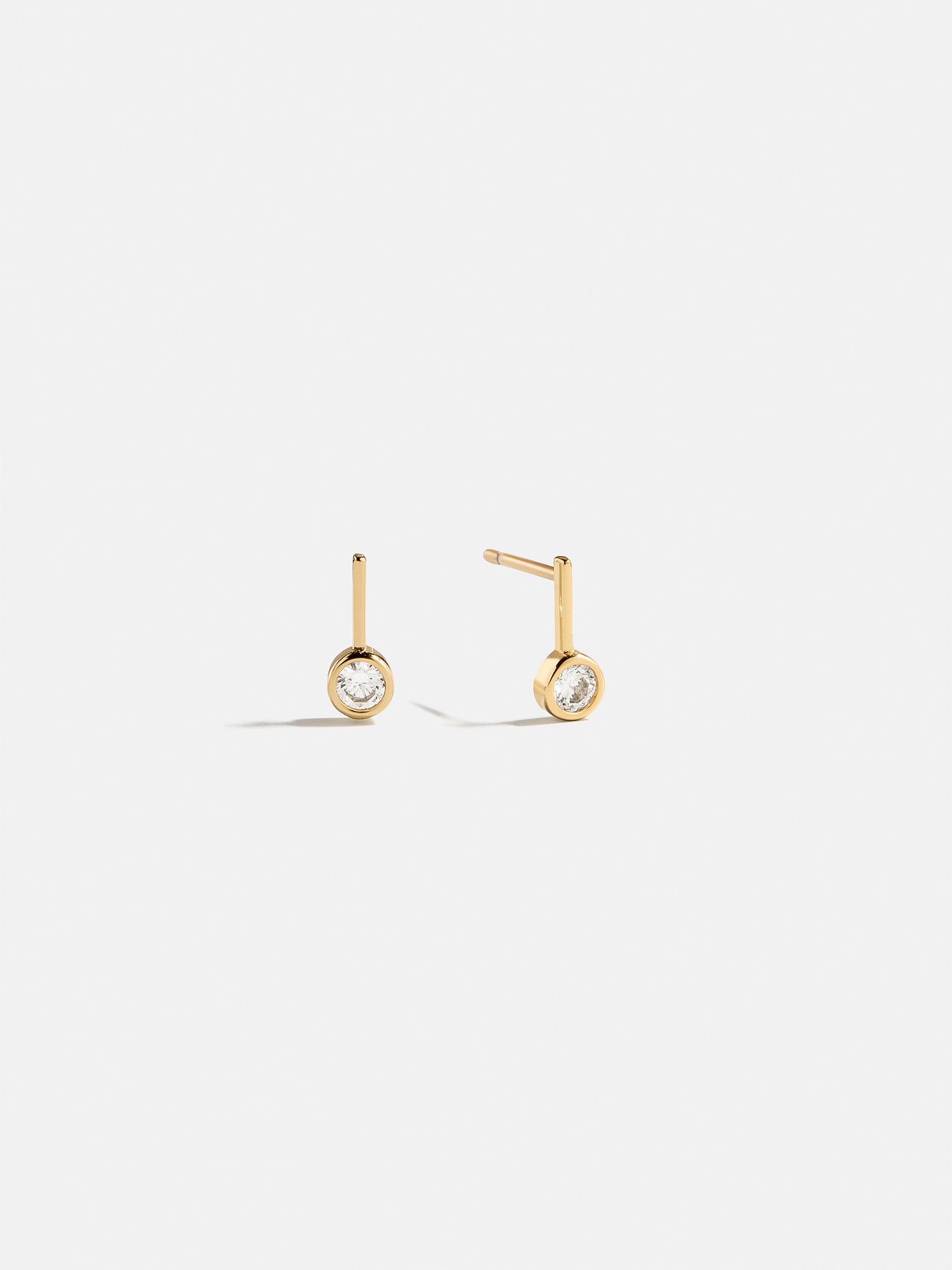 Fallon 18K Gold Bezel Earrings - 5MM Stone-Blues Comming