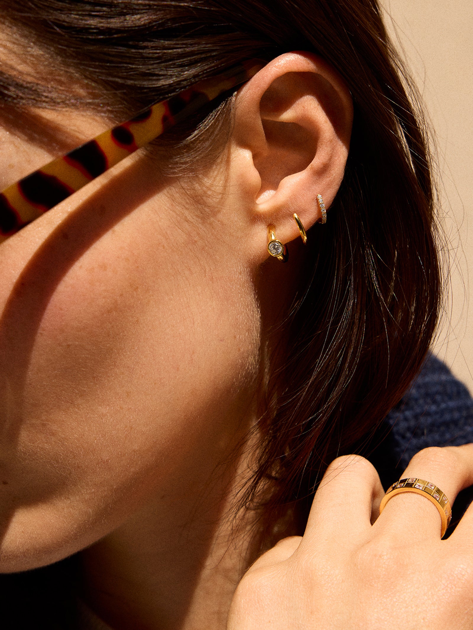 Dawn 18K Gold Earrings - Gold/Pavé-Blues Comming