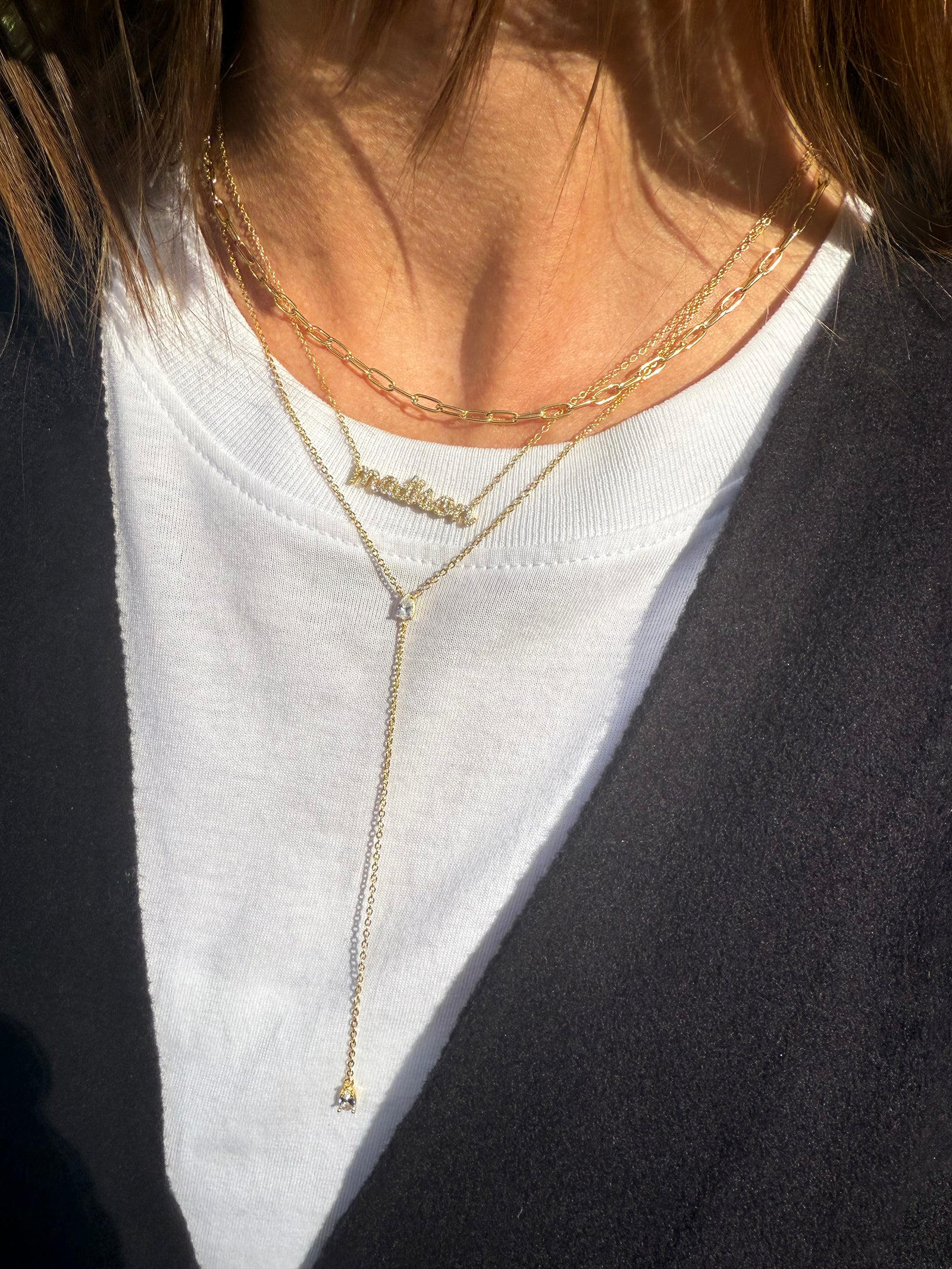 18K Gold Custom Nameplate Necklace - Mini Script-Blues Comming