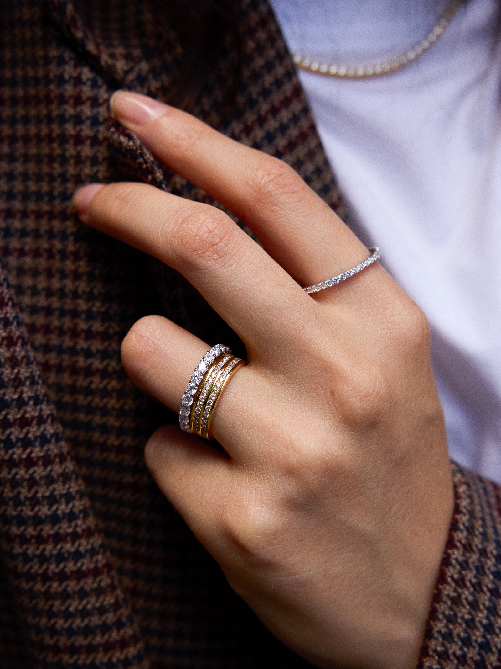 Diana Sterling Silver Eternity Ring - 2MM Stones-Blues Comming