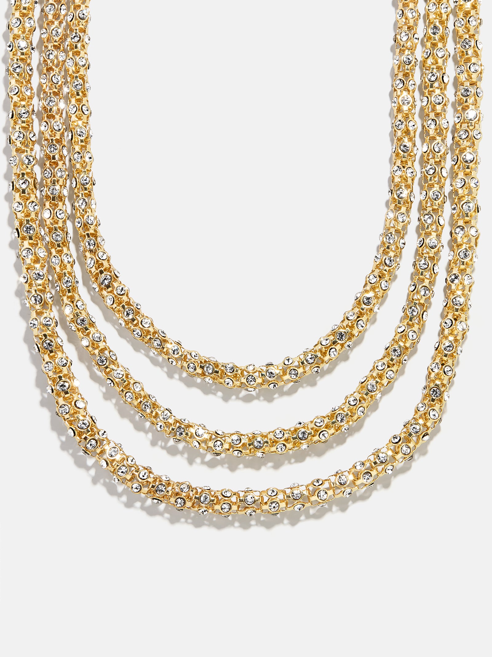 Crystal Layered Necklace - Gold/Pavé-Blues Comming