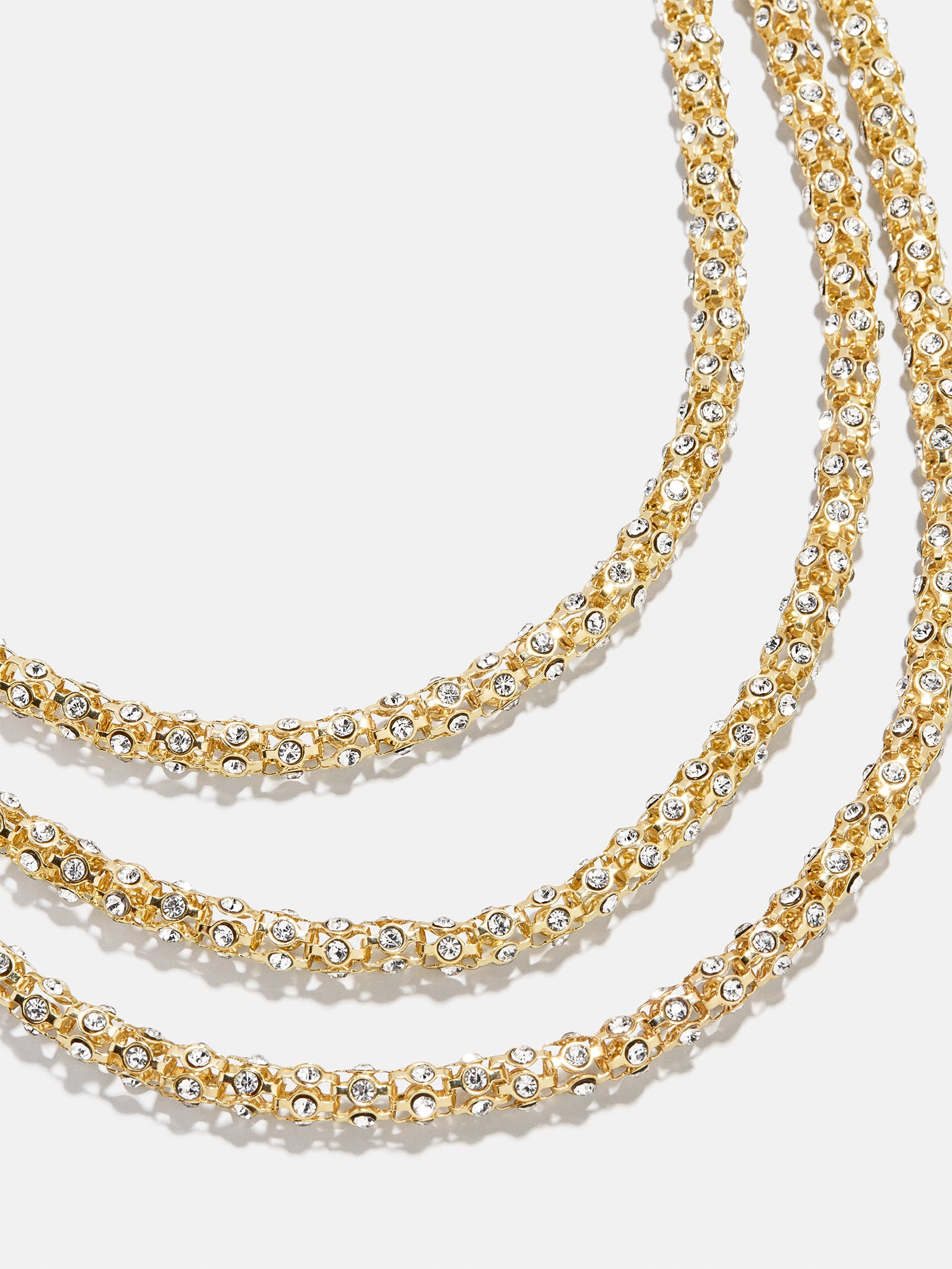 Crystal Layered Necklace - Gold/Pavé-Blues Comming