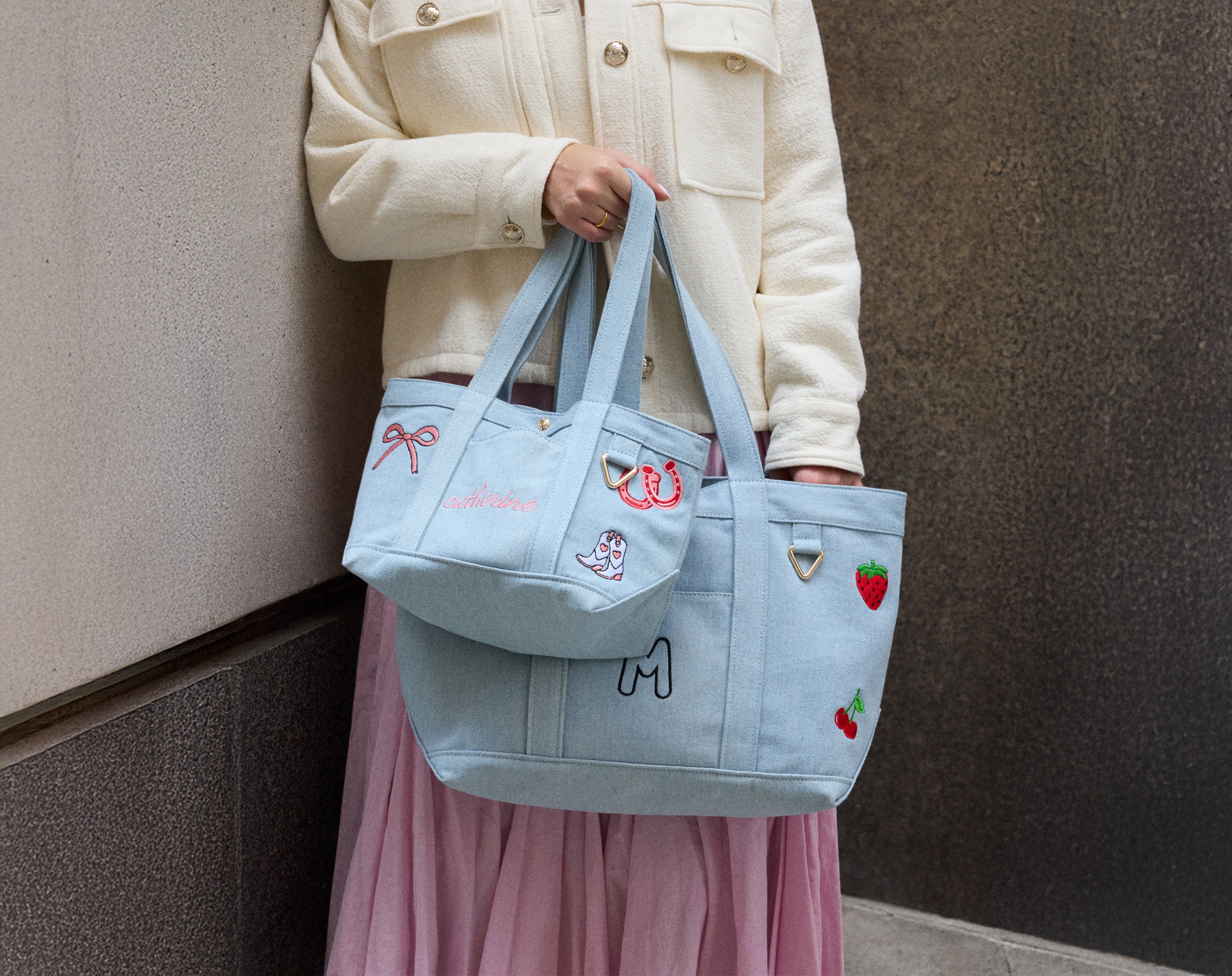 Medium Custom Icon Tote - Medium-Blues Comming