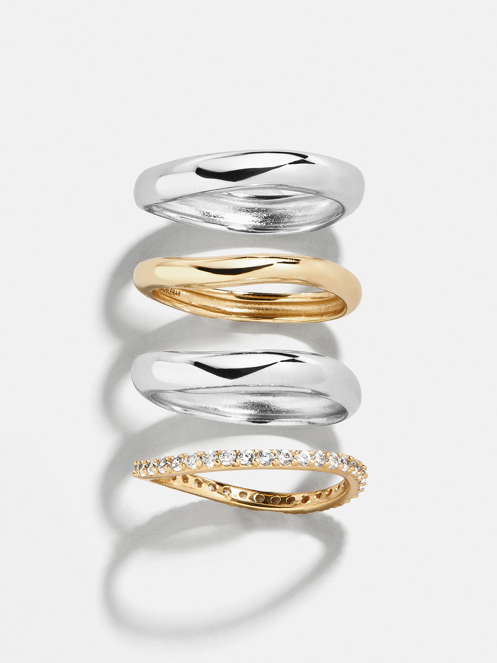 Gina 18K Gold Ring Set - Gold/Silver-Blues Comming