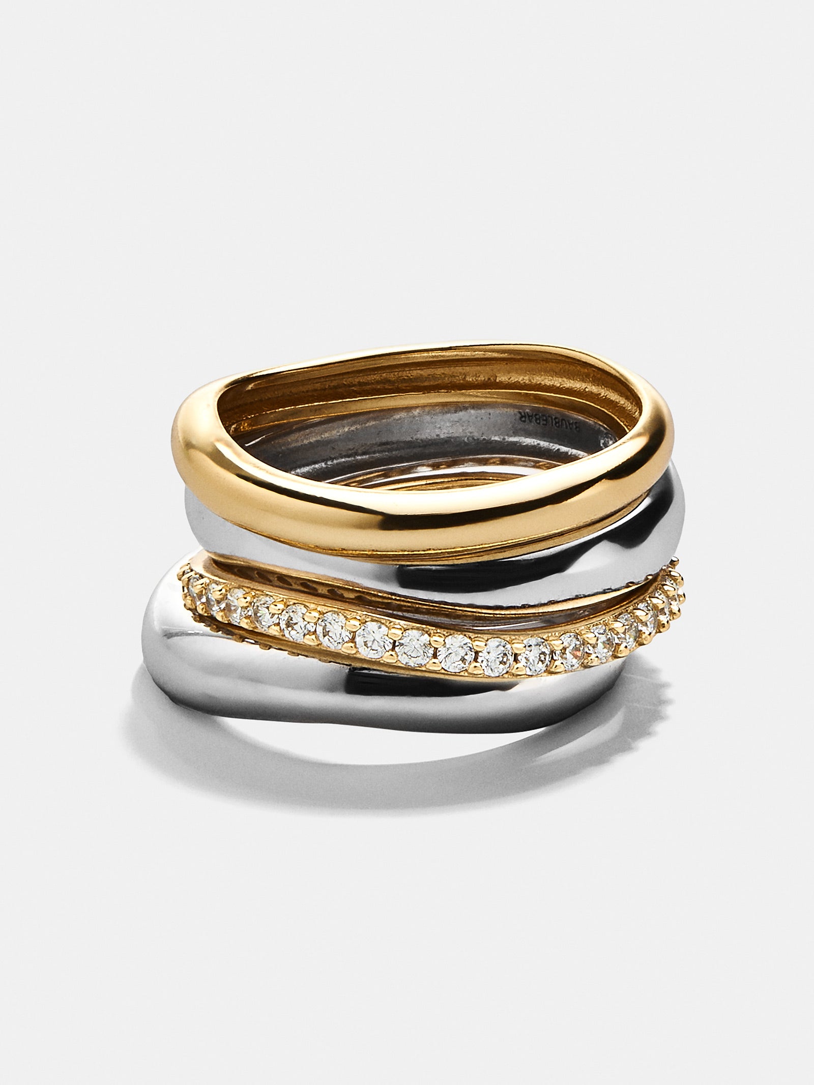 Gina 18K Gold Ring Set - Gold/Silver-Blues Comming